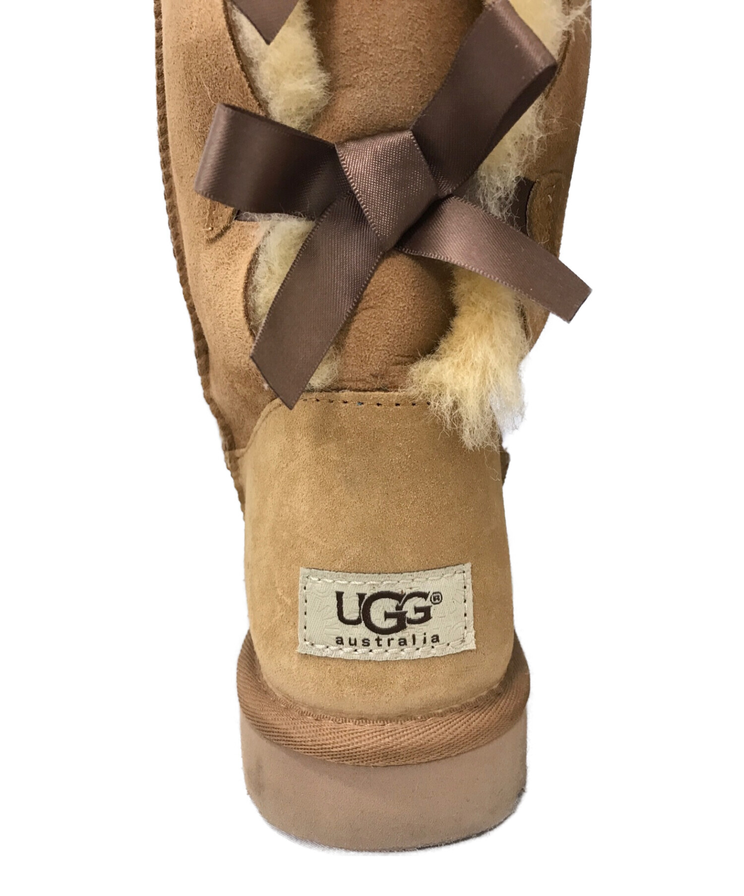 中古・古着通販】UGG (アグ) 3段リボンロングボアブーツ ベージュ