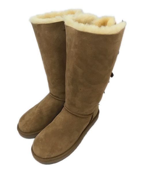 中古・古着通販】UGG (アグ) 3段リボンロングボアブーツ ベージュ