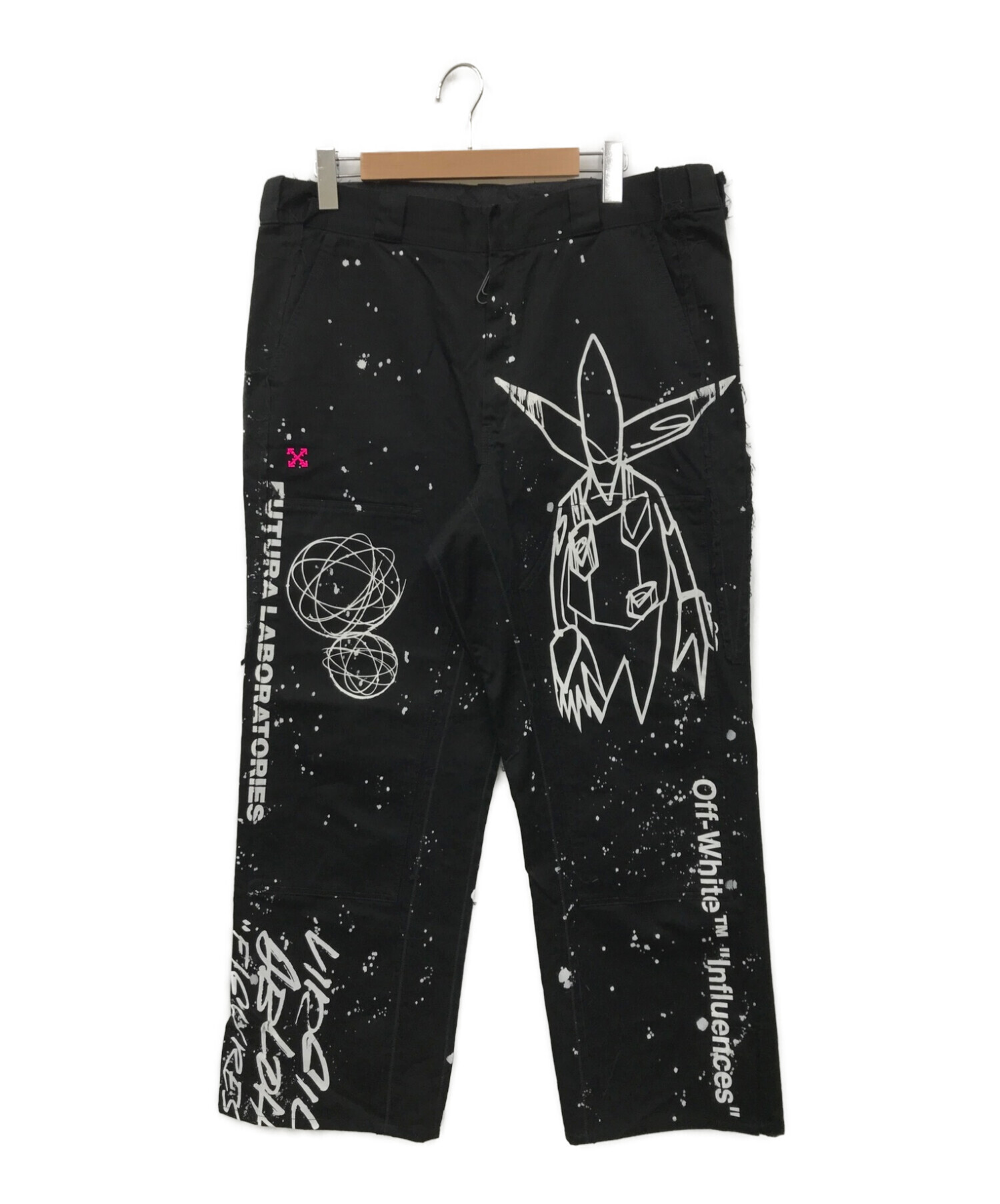 OFFWHITE (オフホワイト) FUTURA LABORATORIES (フューチュラ ラボラトリーズ) Futura Alien  Carpenter Pants ブラック サイズ:size36