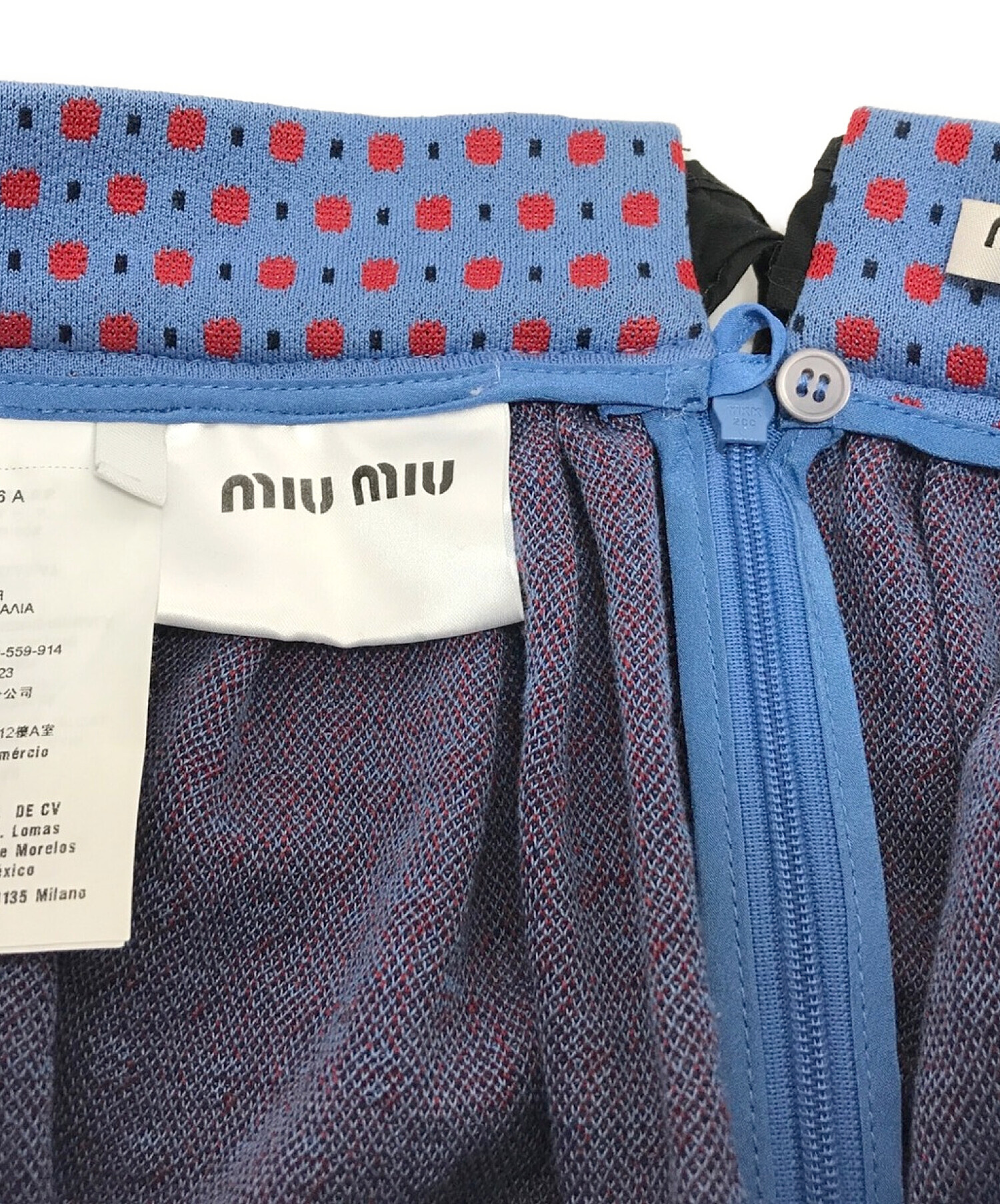 中古・古着通販】MIU MIU (ミュウミュウ) 総柄ミニスカート ブルー