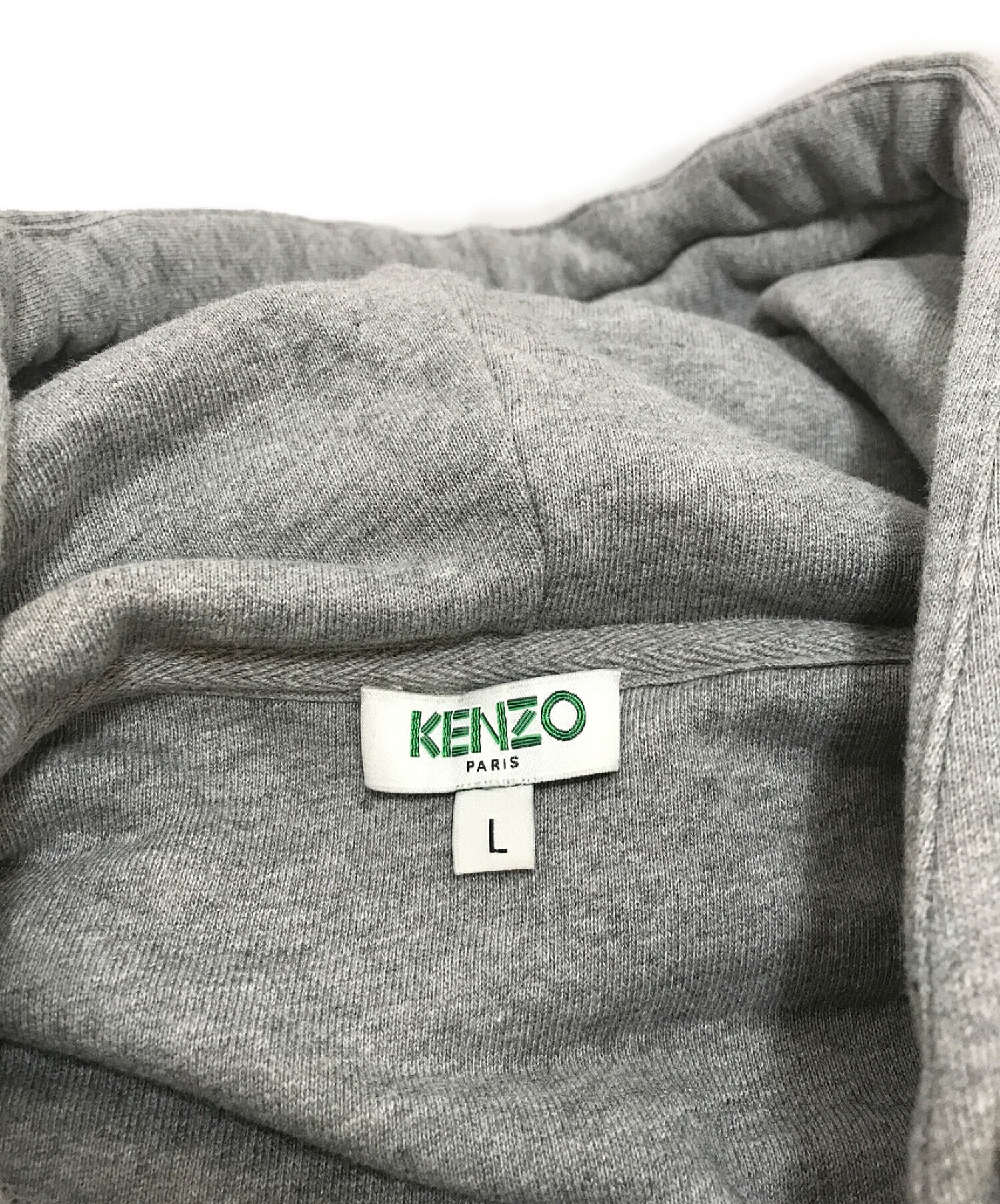 KENZO (ケンゾー) タイガー刺繍プルオーバーパーカー グレー サイズ:L