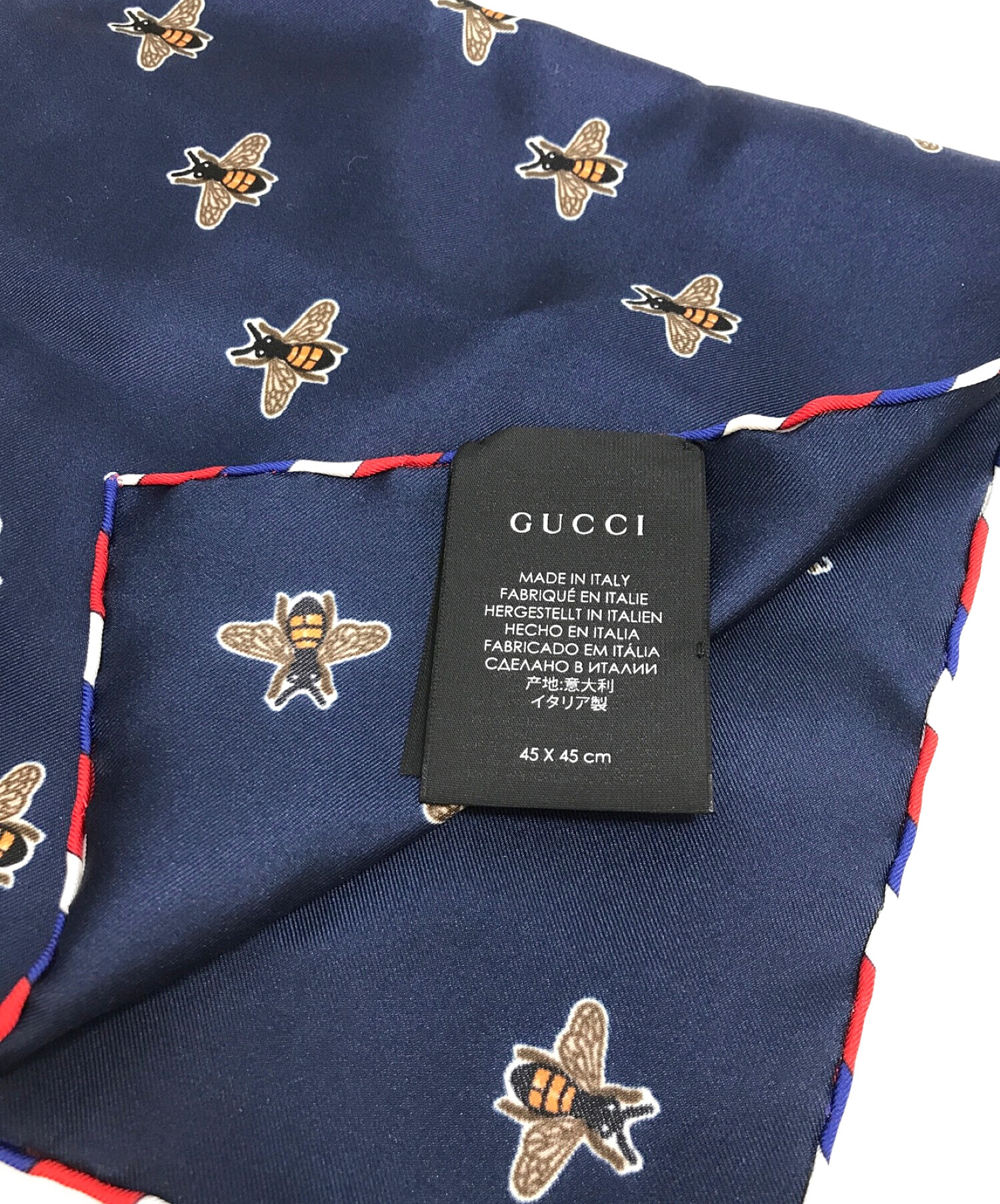 GUCCI (グッチ) ビーポケットチーフ ネイビー