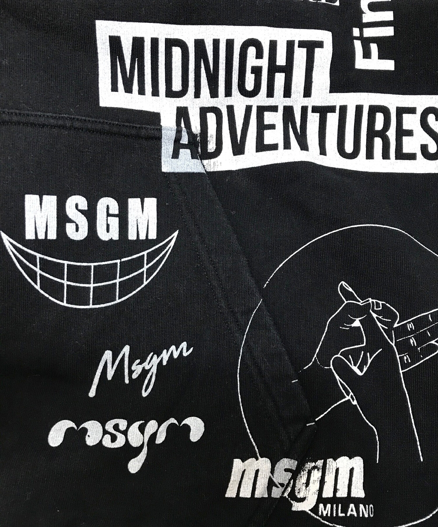 MSGM (エムエスジーエム) ロゴプリントパーカー ブラック サイズ:S