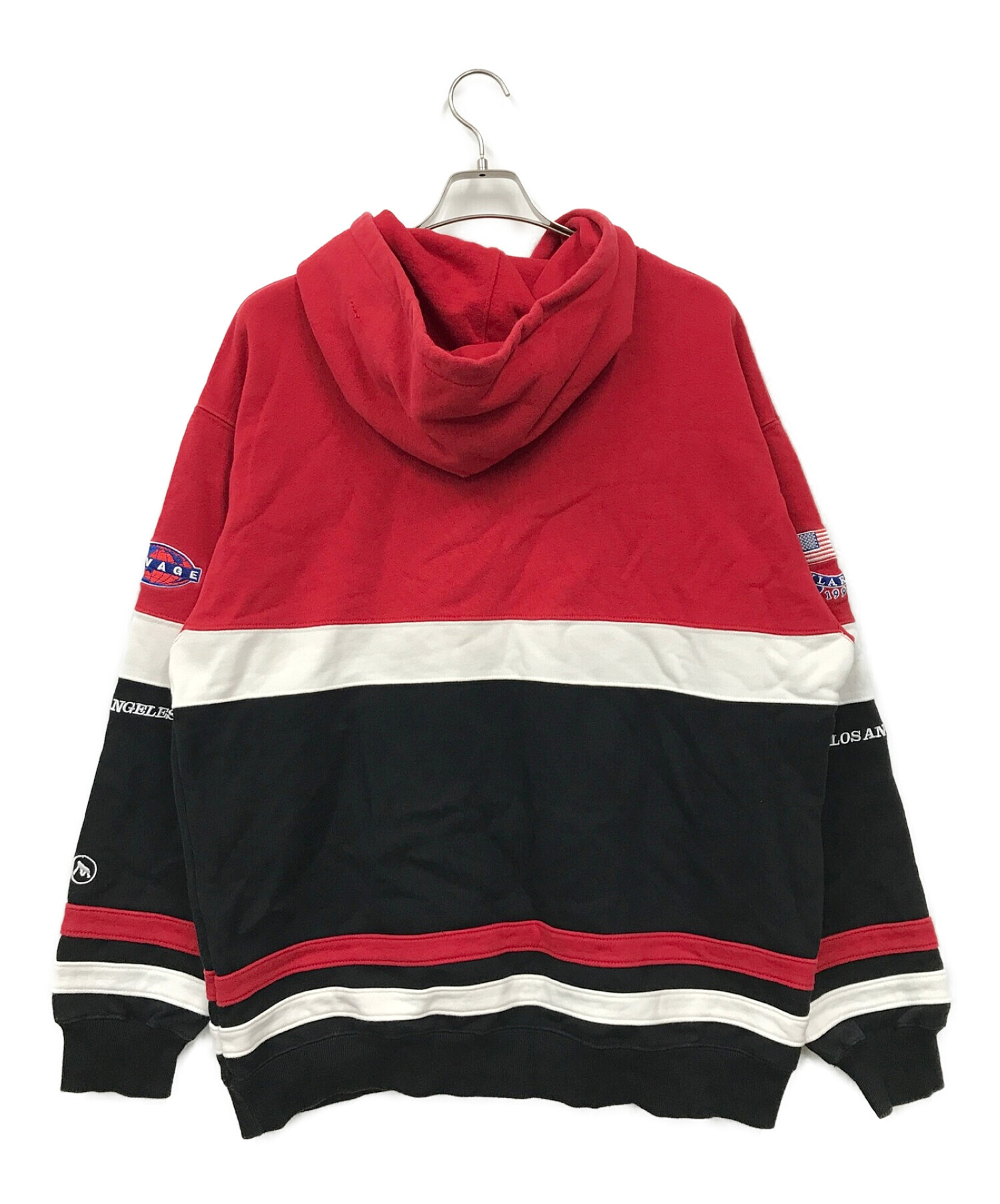 X-LARGE (エクストララージ) TEAM PANELED HOODED SWEAT（チーム パナルド フーテッド スウェット） レッド  サイズ:XL