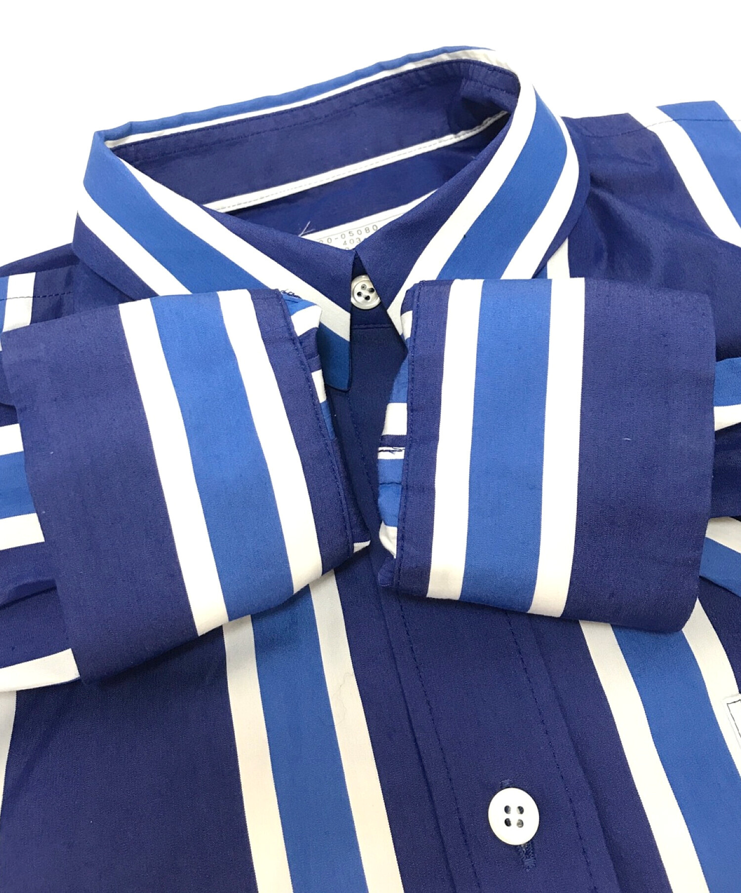 中古・古着通販】sacai (サカイ) ストライプシャツ ブルー サイズ:2