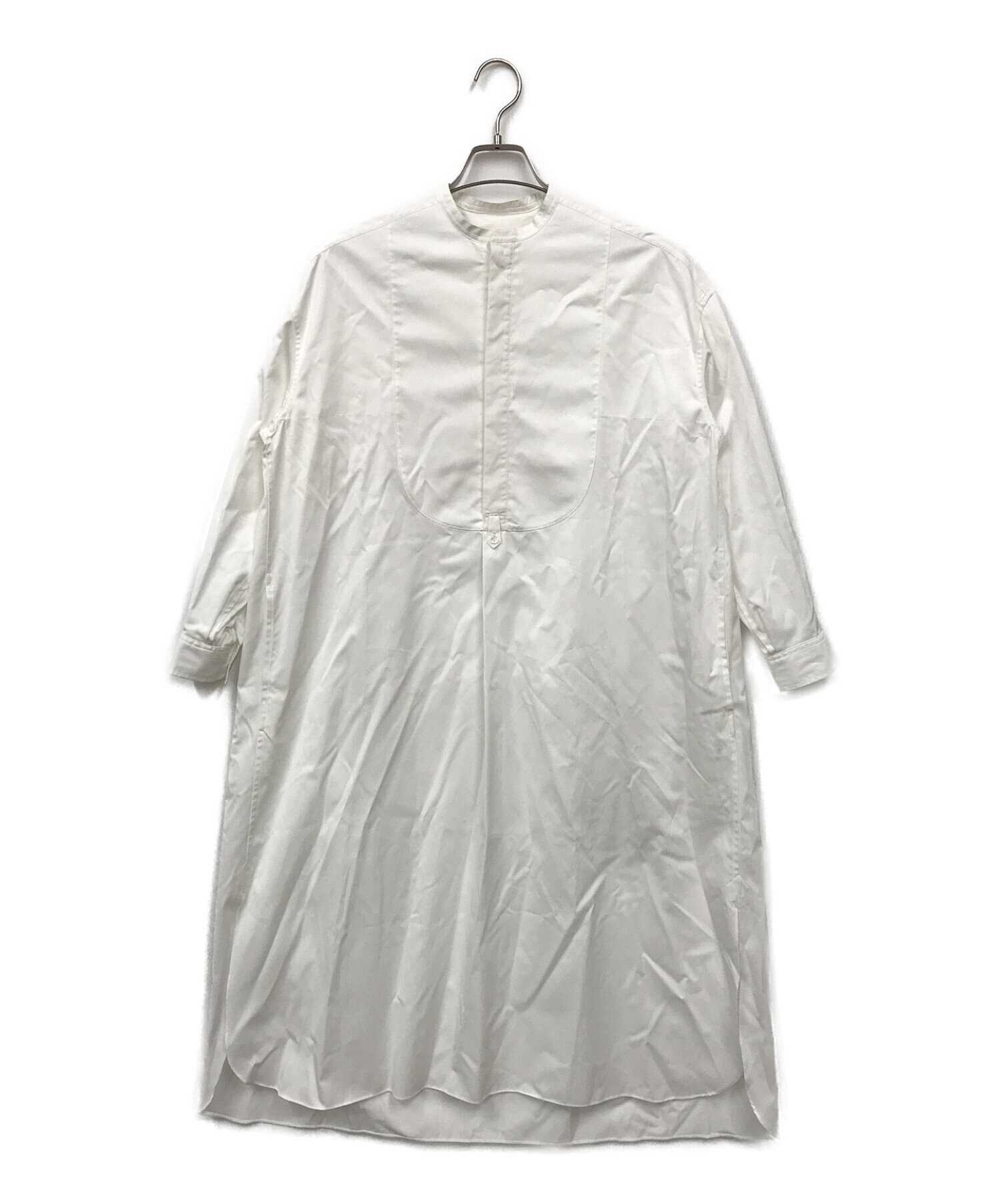 【専用購入不可】drawer ドゥロワー コットンノーカラーホワイトシャツドレス