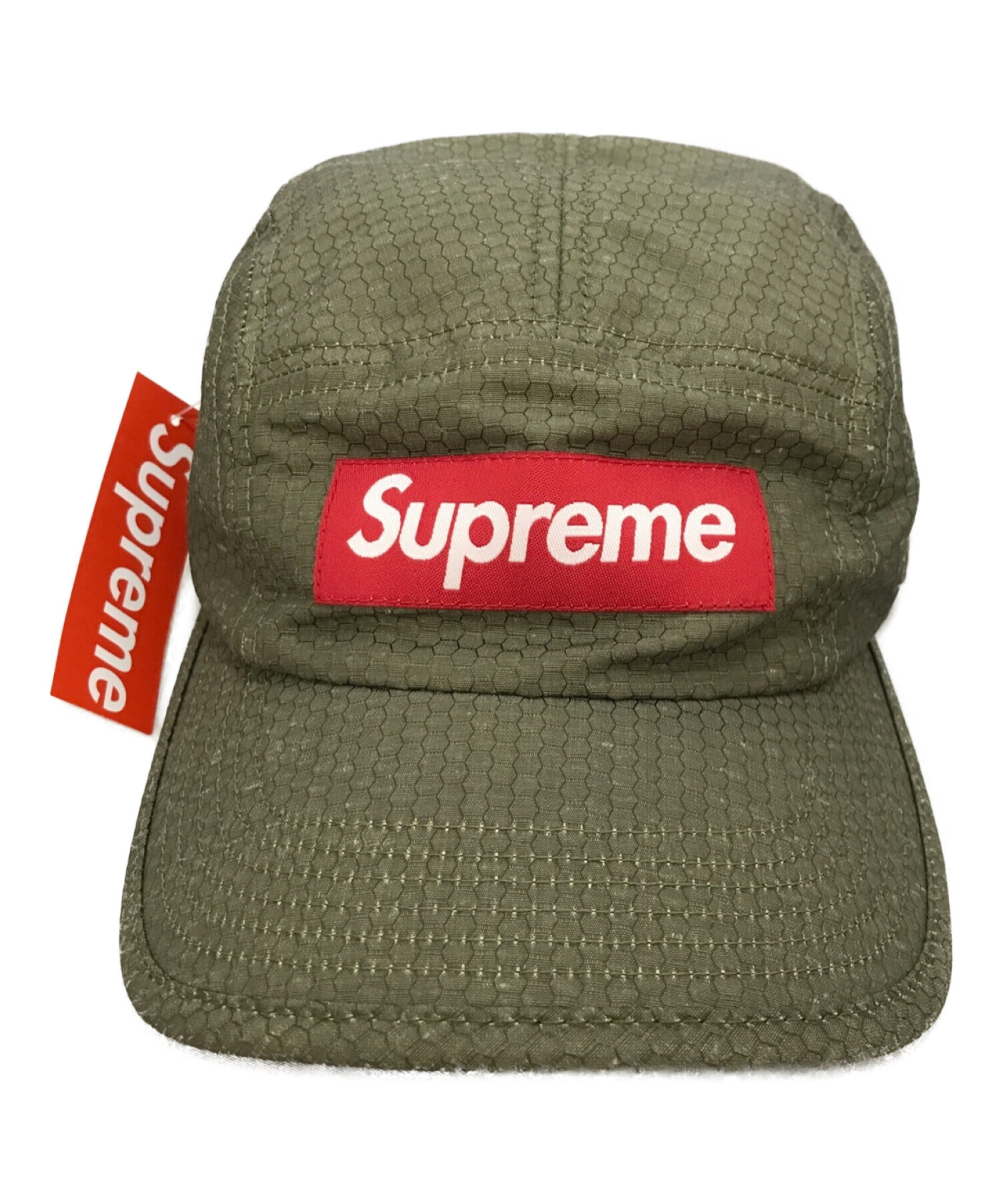 SUPREME (シュプリーム) kevlar (ケブラー) Honeycomb Ripstop Camp Cap（ハニカム リップストップ キャンプ  キャップ） オリーブ 未使用品