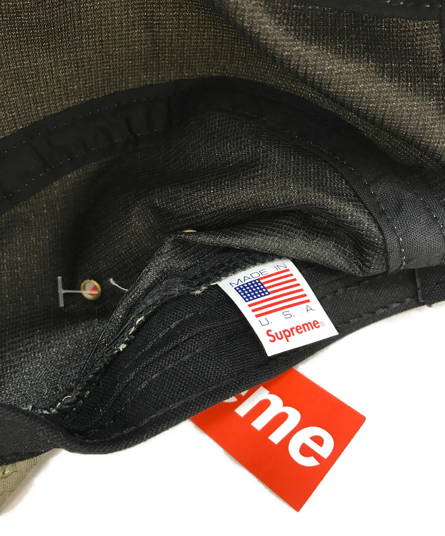 SUPREME (シュプリーム) kevlar (ケブラー) Honeycomb Ripstop Camp Cap（ハニカム リップストップ キャンプ  キャップ） オリーブ 未使用品