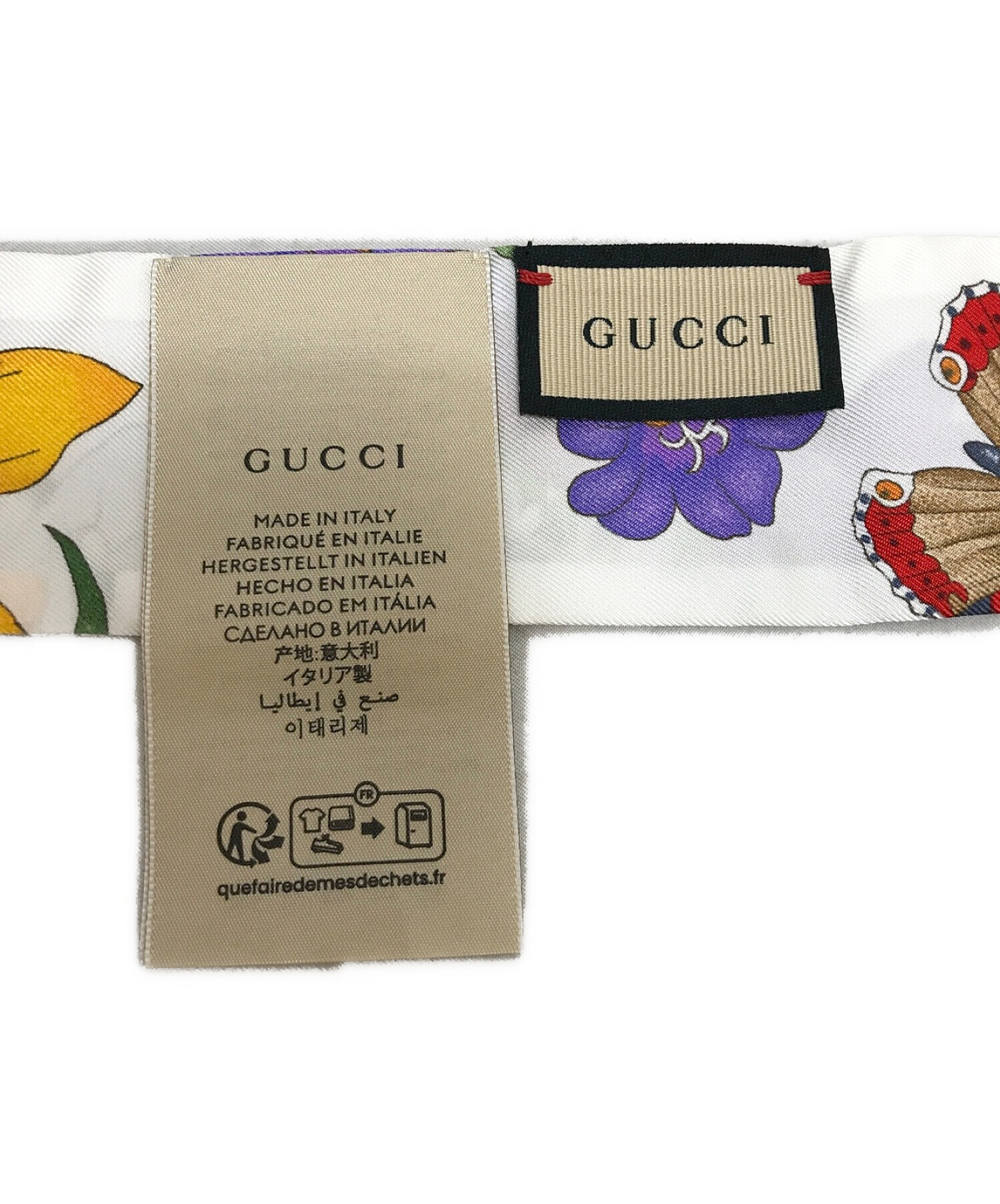 中古・古着通販】GUCCI (グッチ) シルクツイルフローラプリントネック