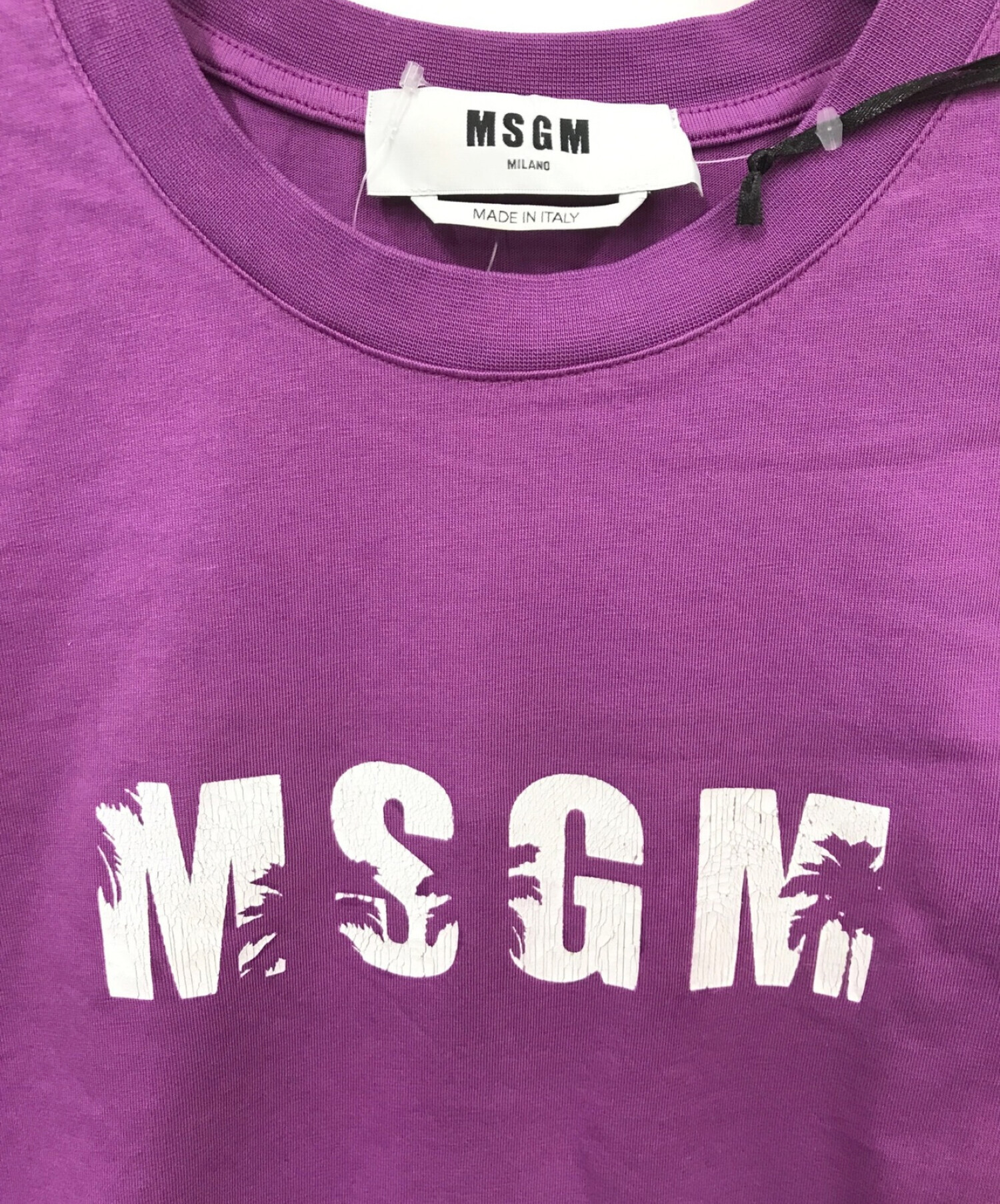 中古・古着通販】MSGM (エムエスジーエム) ロゴＴシャツ パープル