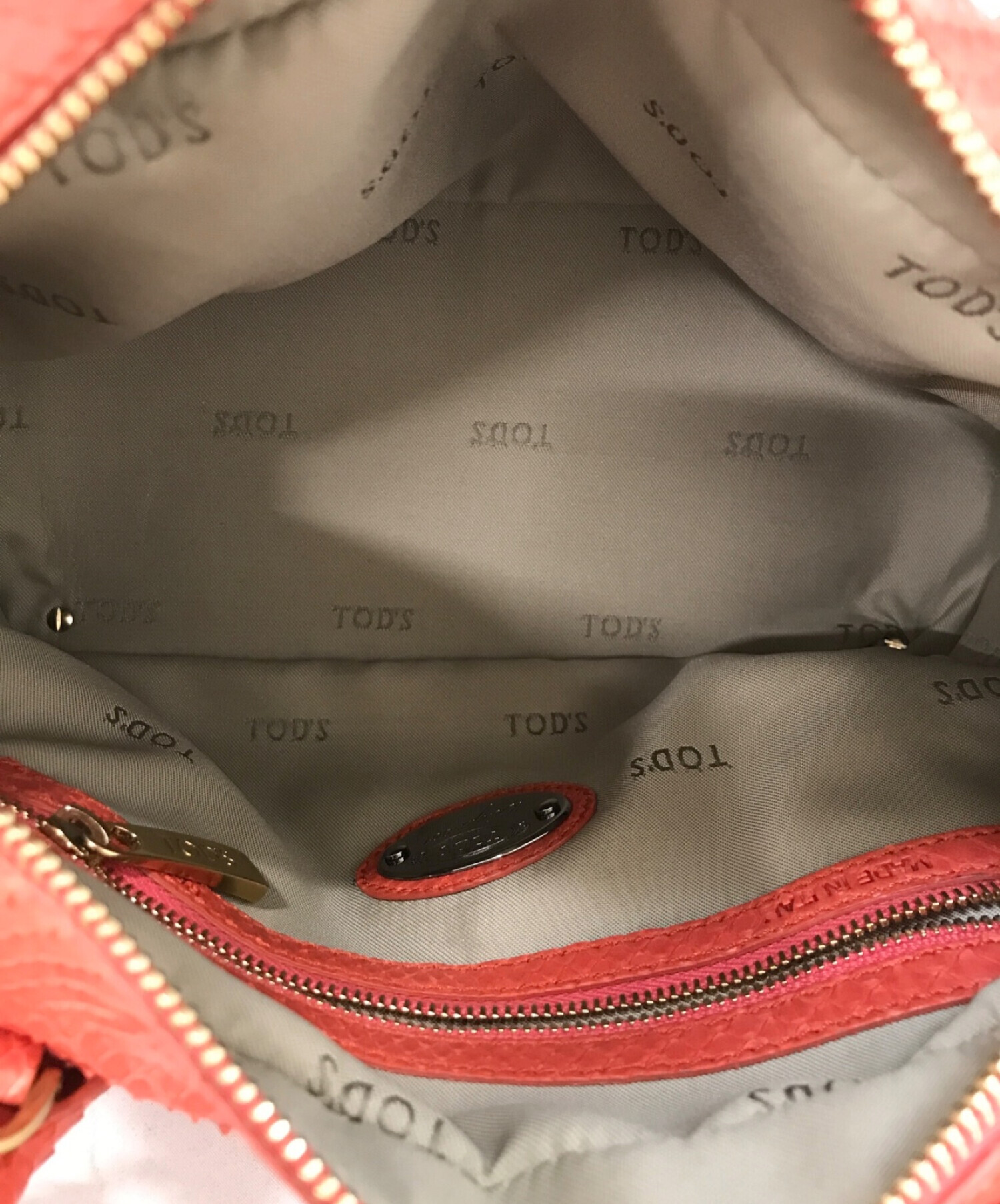 中古・古着通販】TOD'S (トッズ) パイソンDバッグ ピンク｜ブランド