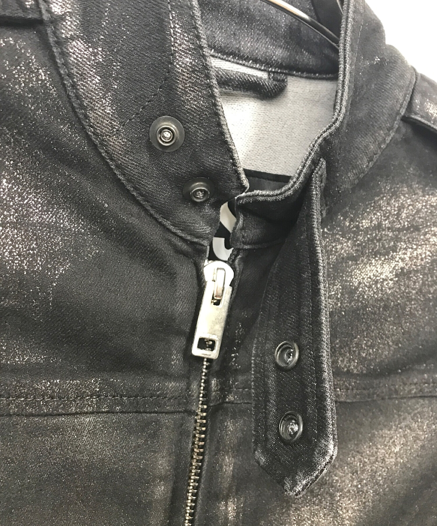 中古・古着通販】DIESEL (ディーゼル) ラメ加工ライダースジャケット