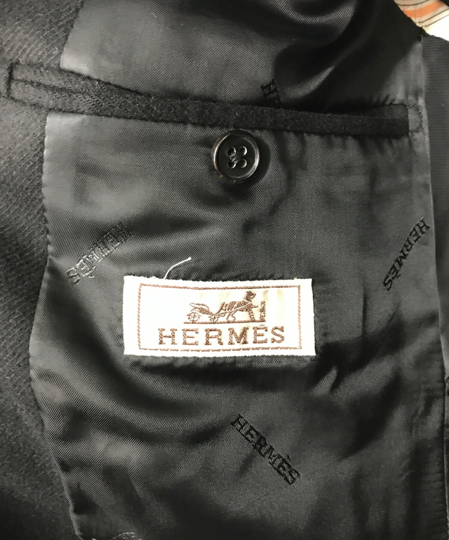 HERMES (エルメス) テーラードジャケット ブラック サイズ:48