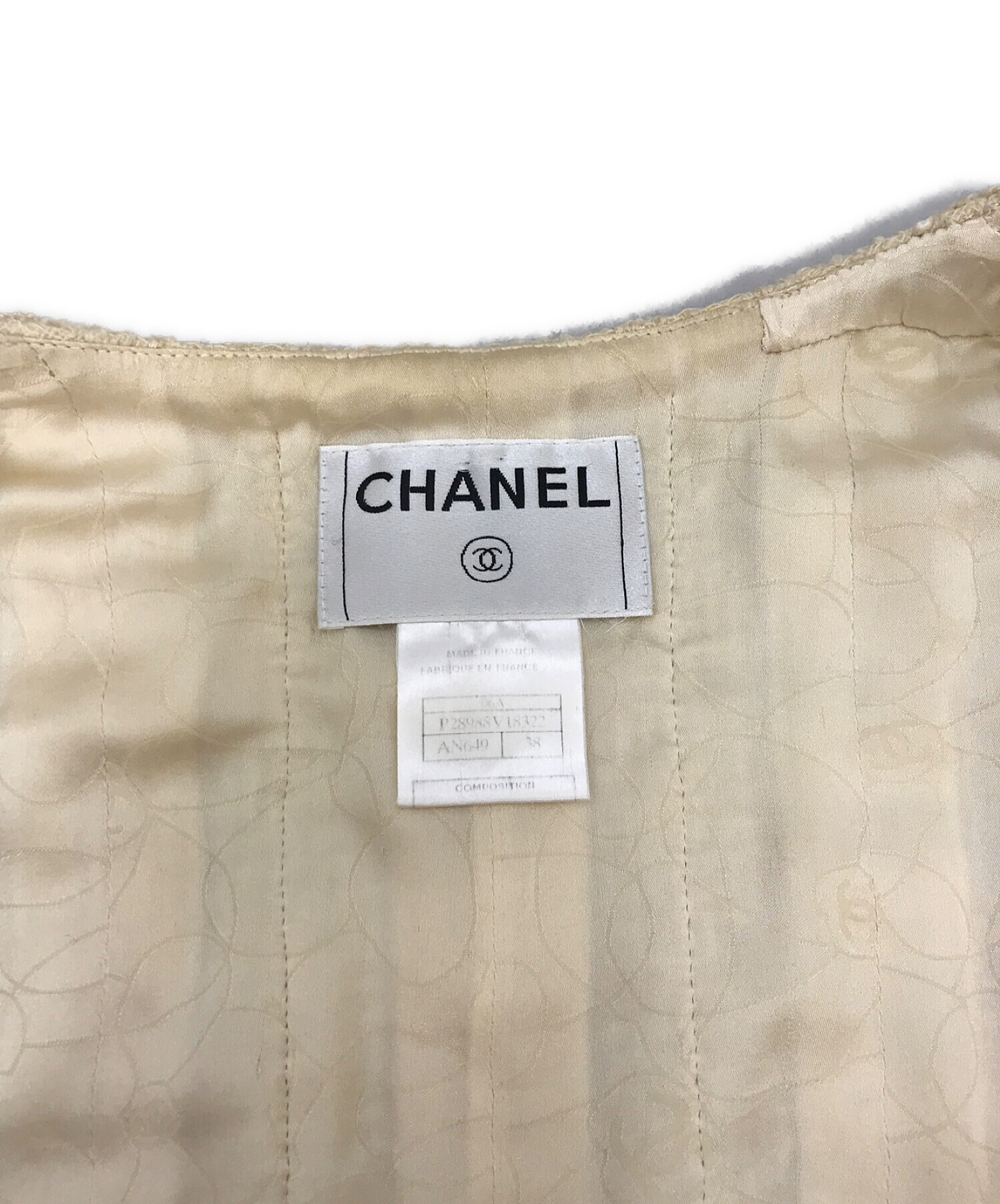 CHANEL (シャネル) ツイードジャケット ベージュ サイズ:38