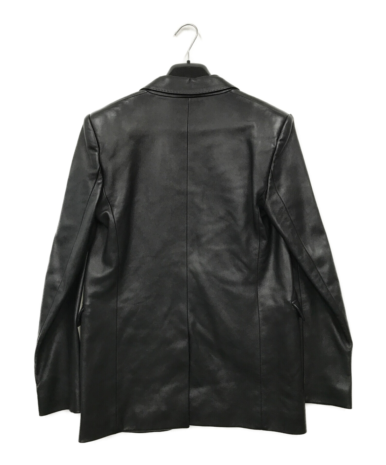 Saint Laurent Paris (サンローランパリ) カウレザーテーラードジャケット ブラック サイズ:38