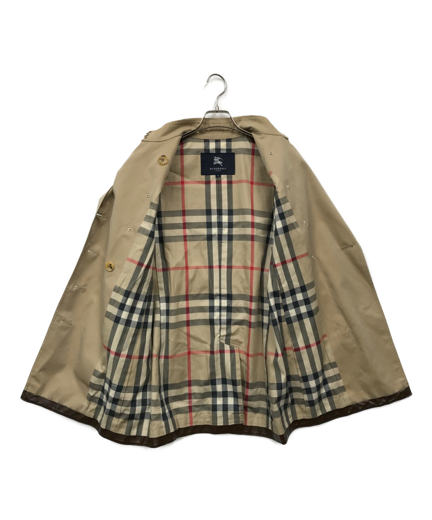 BURBERRY LONDON (バーバリー ロンドン) レザー切替トレンチコート ベージュ サイズ:38