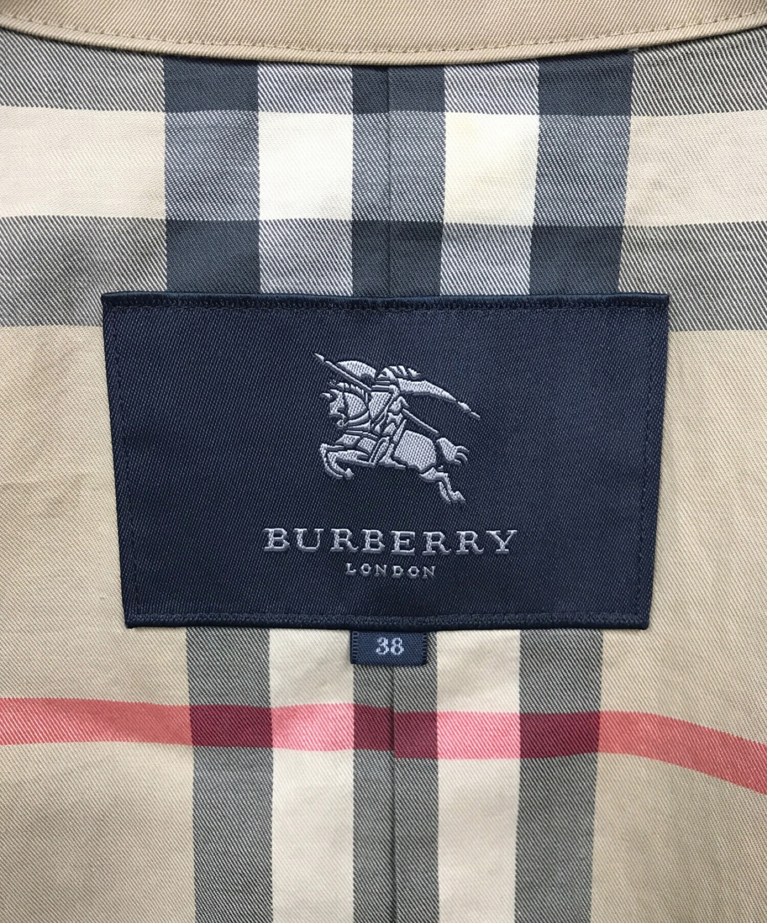 BURBERRY LONDON (バーバリー ロンドン) レザー切替トレンチコート ベージュ サイズ:38