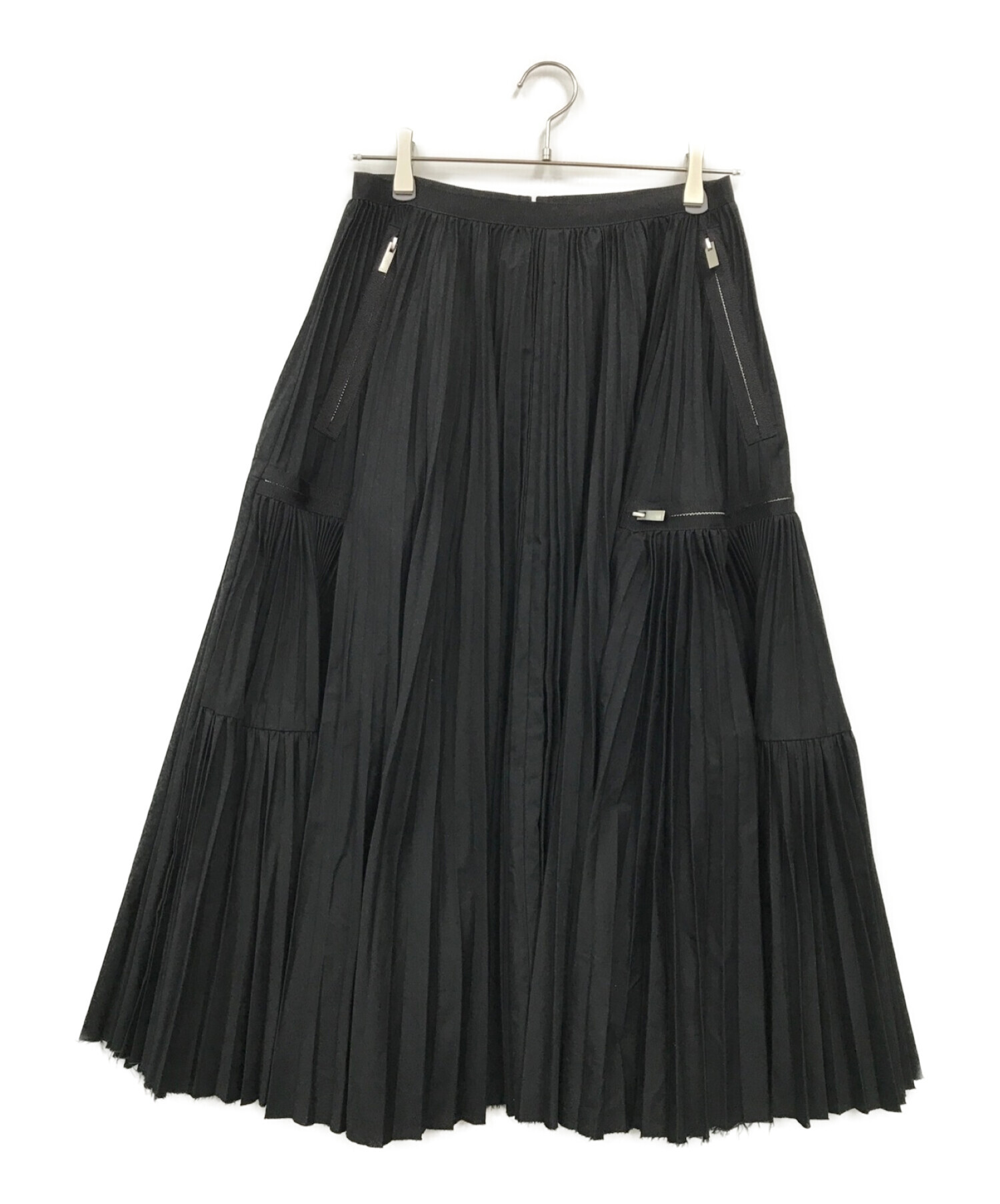 sacai (サカイ) プリーツボリュームスカート ブラック サイズ:2