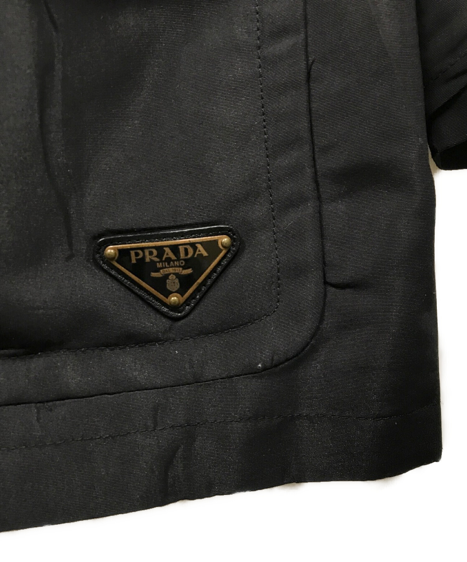 PRADA (プラダ) コヨーテファーファーペプラムジャケット ブラック サイズ:38