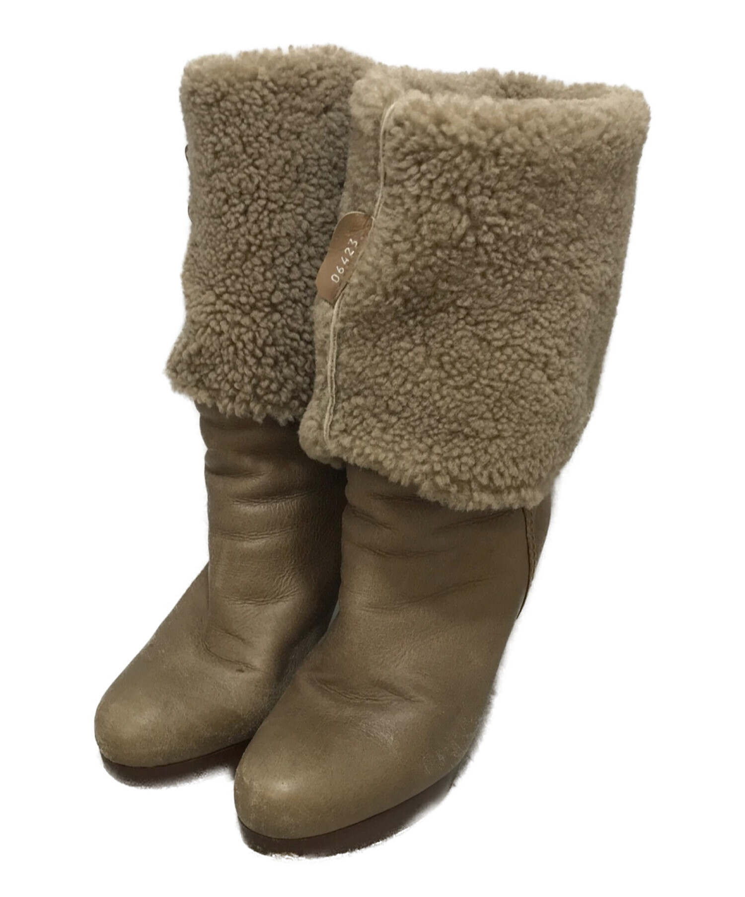 中古・古着通販】MIU MIU (ミュウミュウ) Shearling Boots（シアリングブーツ） ベージュ サイズ:37｜ブランド・古着通販  トレファク公式【TREFAC FASHION】スマホサイト