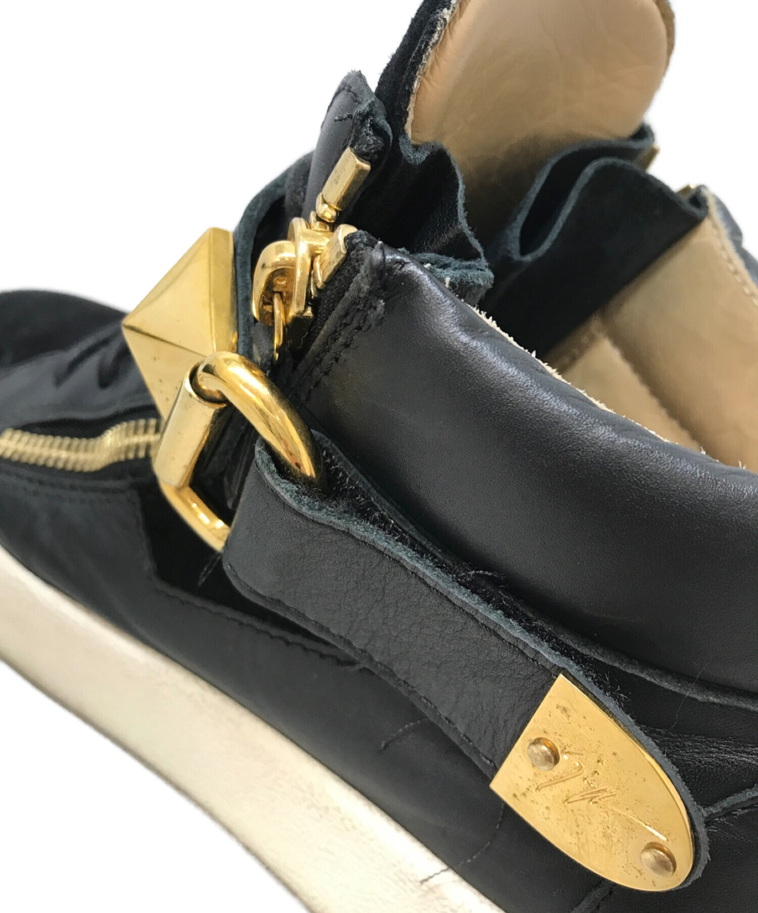 中古・古着通販】GIUSEPPE ZANOTTI (ジュゼッペザノッティ) サイドジップハイカットスニーカー ブラック  サイズ:40｜ブランド・古着通販 トレファク公式【TREFAC FASHION】スマホサイト