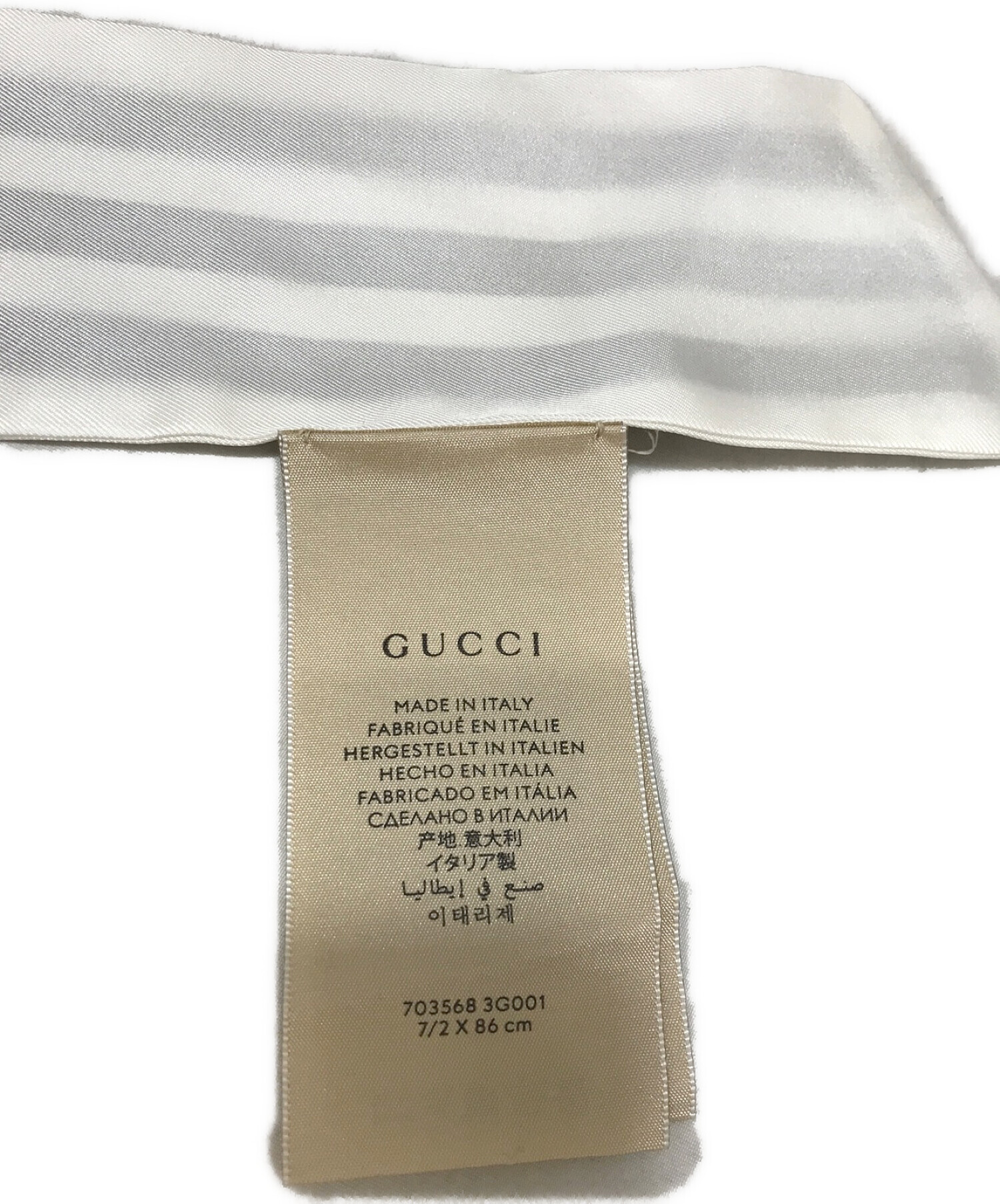 中古・古着通販】GUCCI (グッチ) adidas (アディダス) Striped Silk Neck Bow（ストライプ シルク ネック ボゥ）  ホワイト サイズ:7/2×86㎝｜ブランド・古着通販 トレファク公式【TREFAC FASHION】スマホサイト