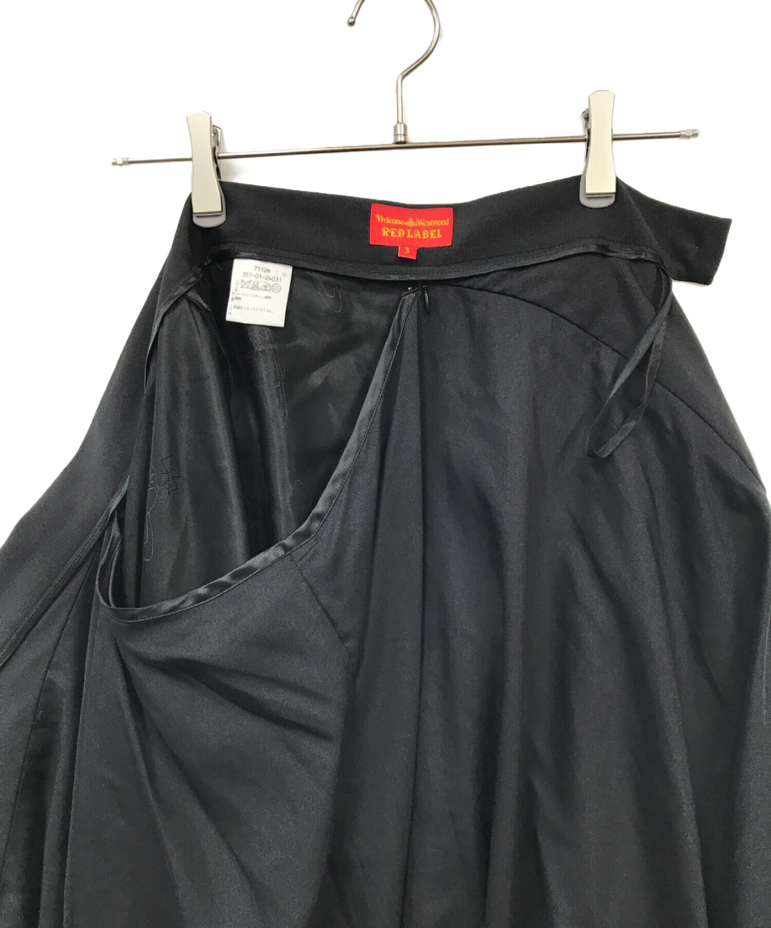 Vivienne Westwood RED LABEL (ヴィヴィアンウエストウッドレッドレーベル) アシンメトリーデザインスカート ブラック  サイズ:03