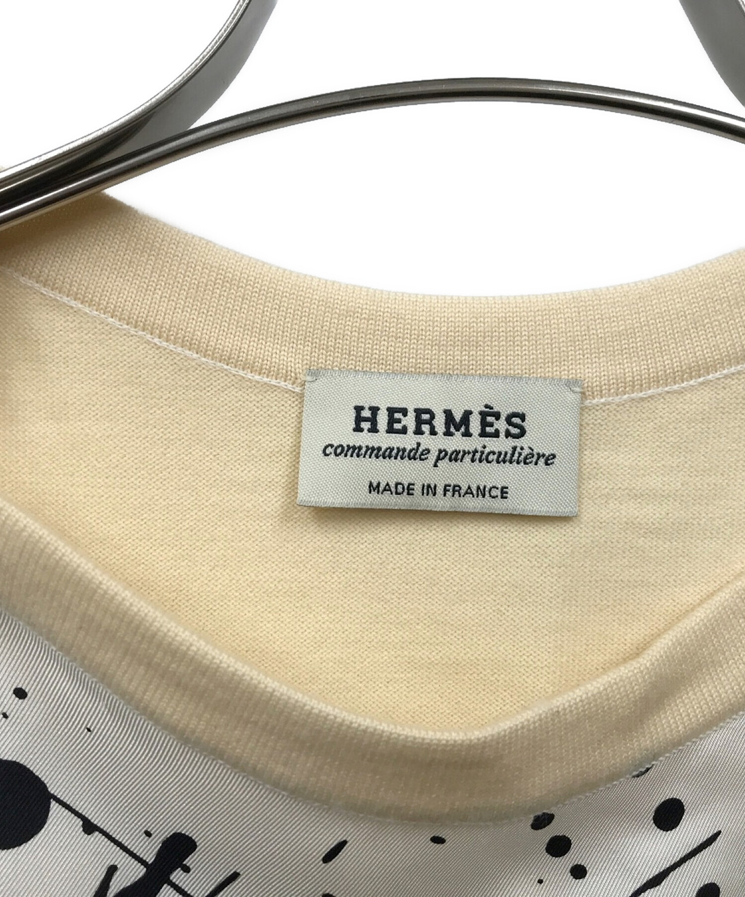 HERMES (エルメス) シルク切替ニットベスト ホワイト サイズ:38 未使用品