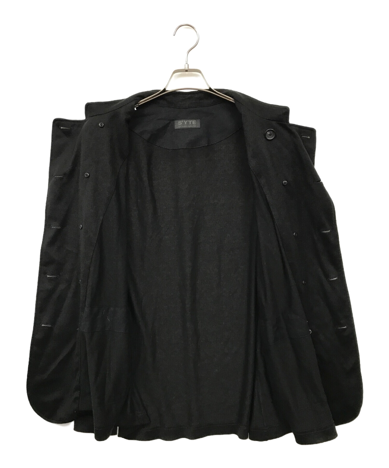 s'yte (サイト) JERSEY DOUBLE FRONT STAND COLLAR JACKET ブラック サイズ:3