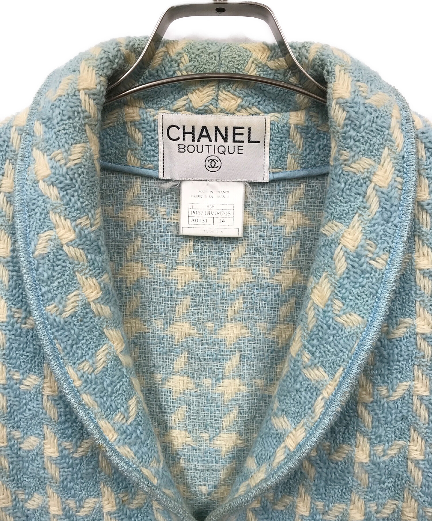 CHANEL (シャネル) ツイードジャケット スカイブルー サイズ:34