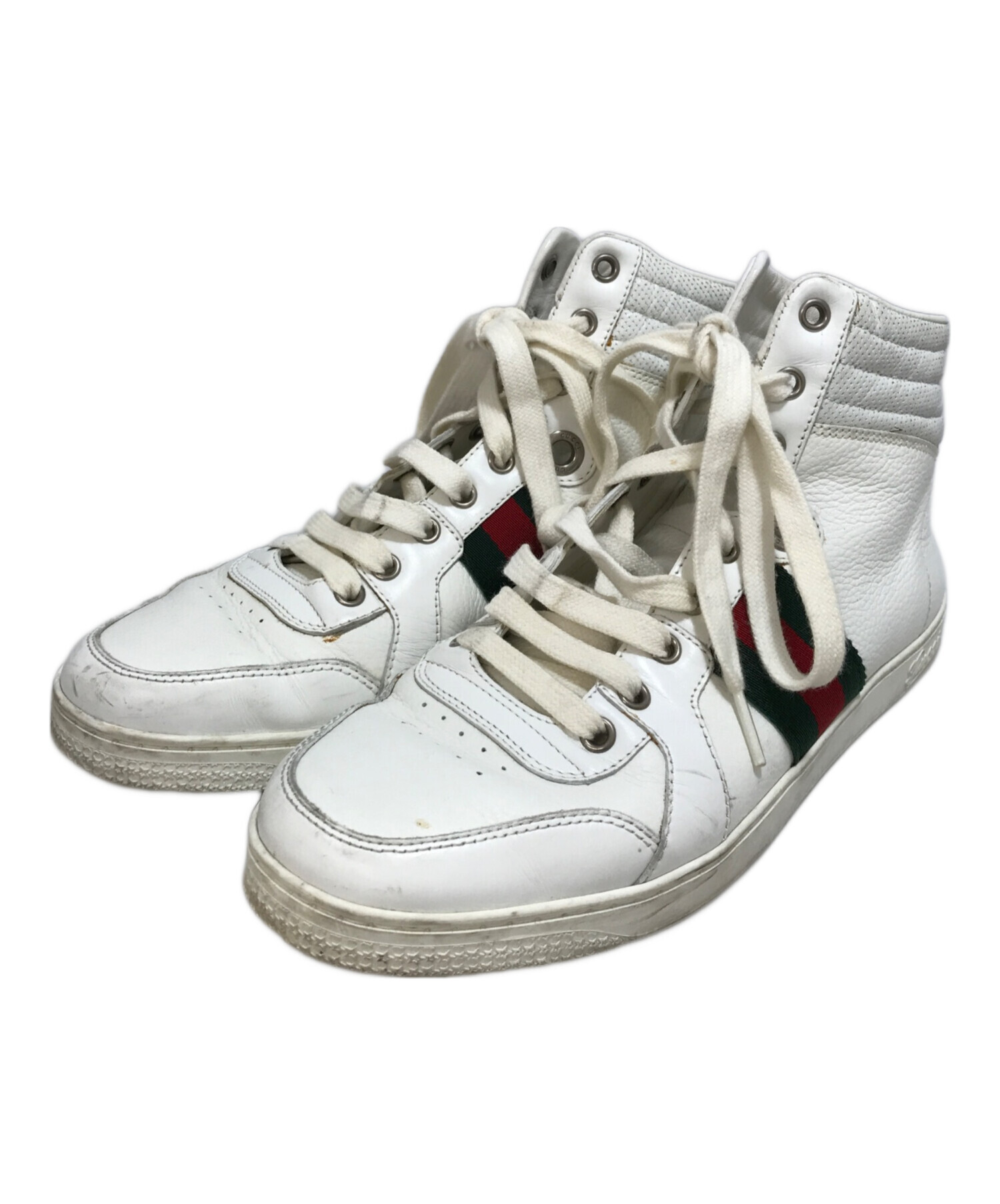 中古・古着通販】GUCCI (グッチ) ハイカットスニーカー ホワイト サイズ:5｜ブランド・古着通販 トレファク公式【TREFAC  FASHION】スマホサイト