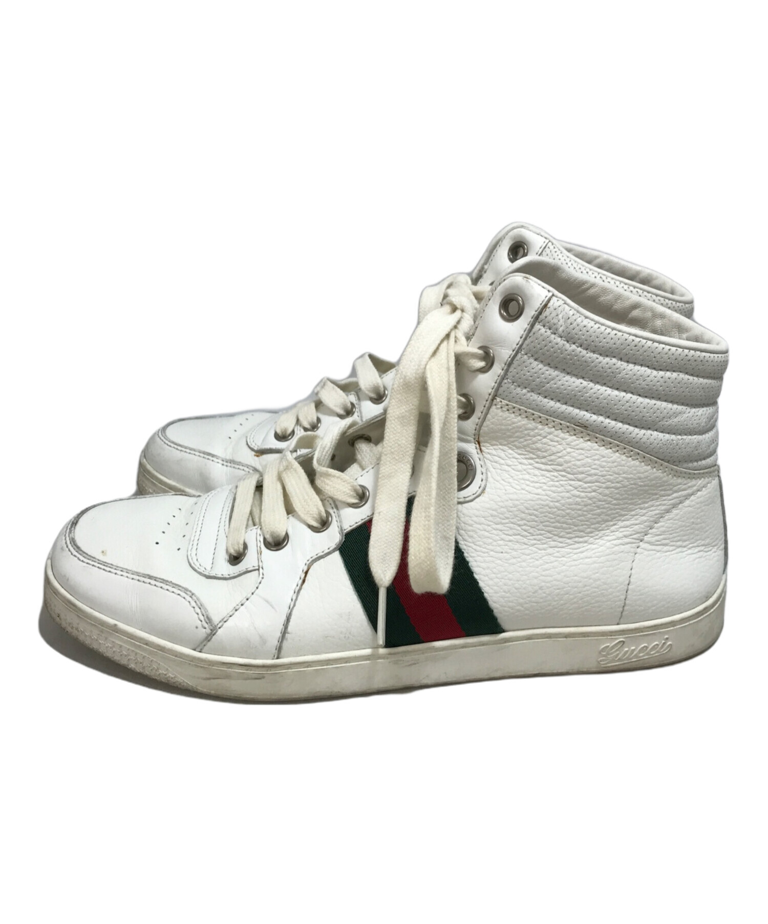 中古・古着通販】GUCCI (グッチ) ハイカットスニーカー ホワイト サイズ:5｜ブランド・古着通販 トレファク公式【TREFAC  FASHION】スマホサイト