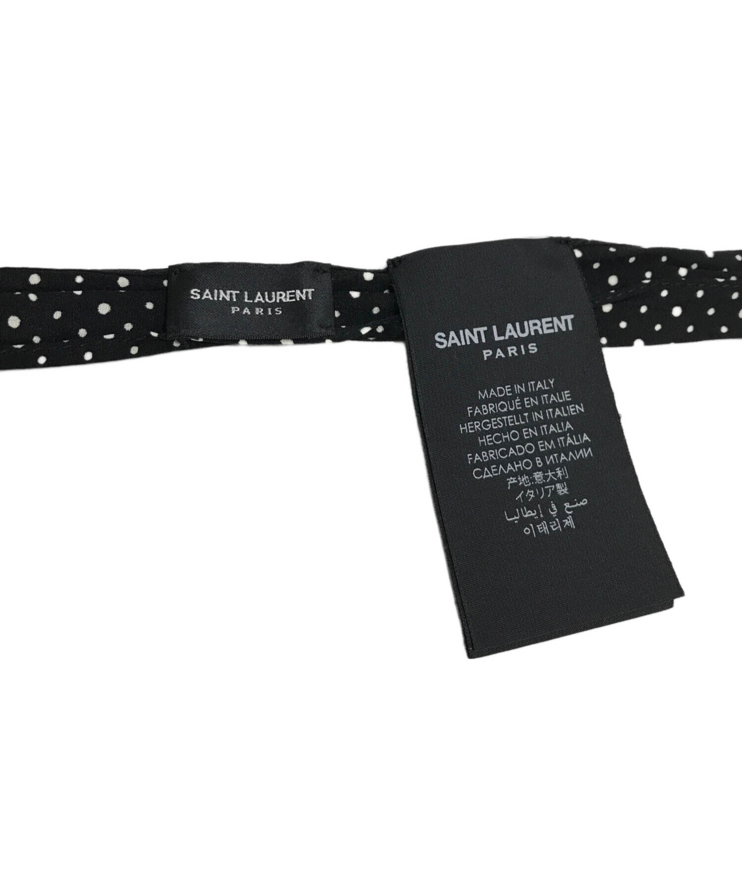 Saint Laurent Paris (サンローランパリ) ポルカドット ストール タイ ブラック