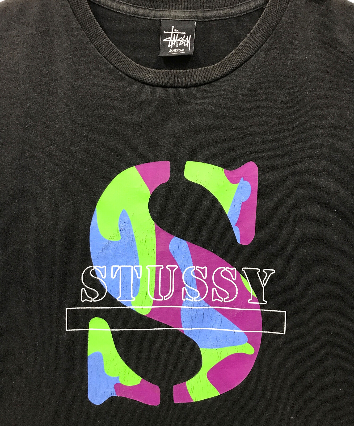 中古・古着通販】stussy (ステューシー) 迷彩SロゴTシャツ ブラック サイズ:M｜ブランド・古着通販 トレファク公式【TREFAC  FASHION】スマホサイト