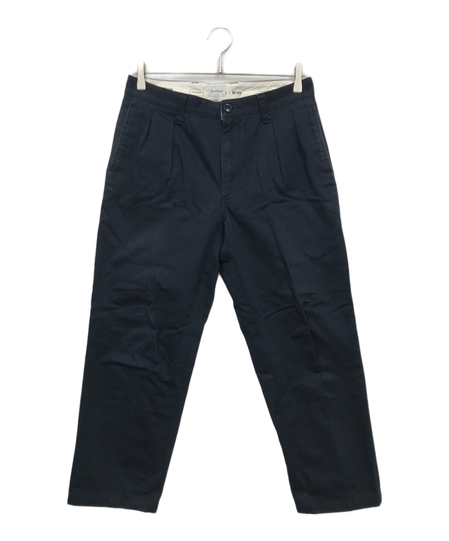 中古・古着通販】DESCENDANT (ディセンダント) DC-3 WIDE TROUSERS 2タックワイドパンツ ネイビー  サイズ:1｜ブランド・古着通販 トレファク公式【TREFAC FASHION】スマホサイト