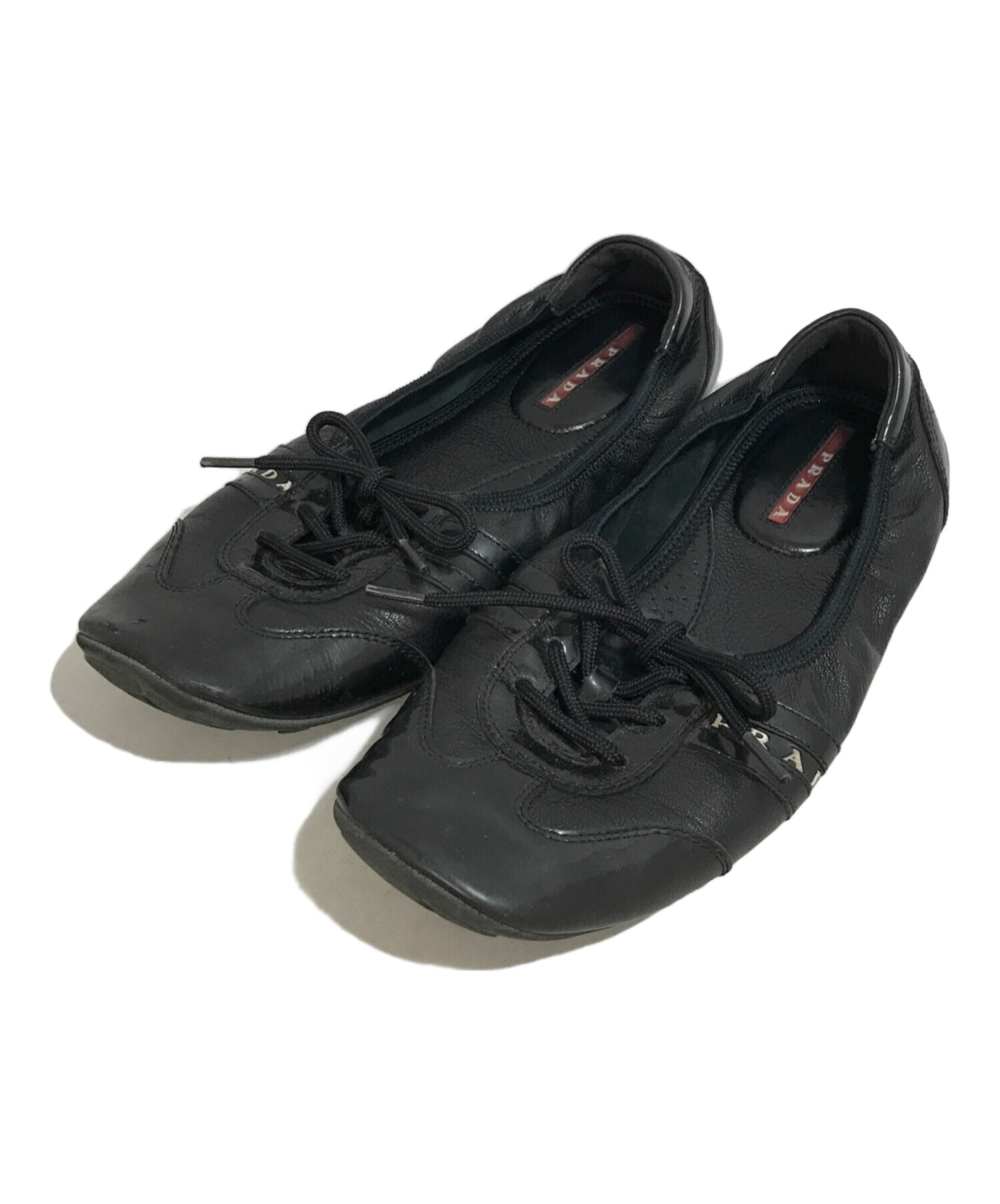 中古・古着通販】PRADA (プラダ) バレエシューズ ブラック サイズ:37 1/2｜ブランド・古着通販 トレファク公式【TREFAC  FASHION】スマホサイト