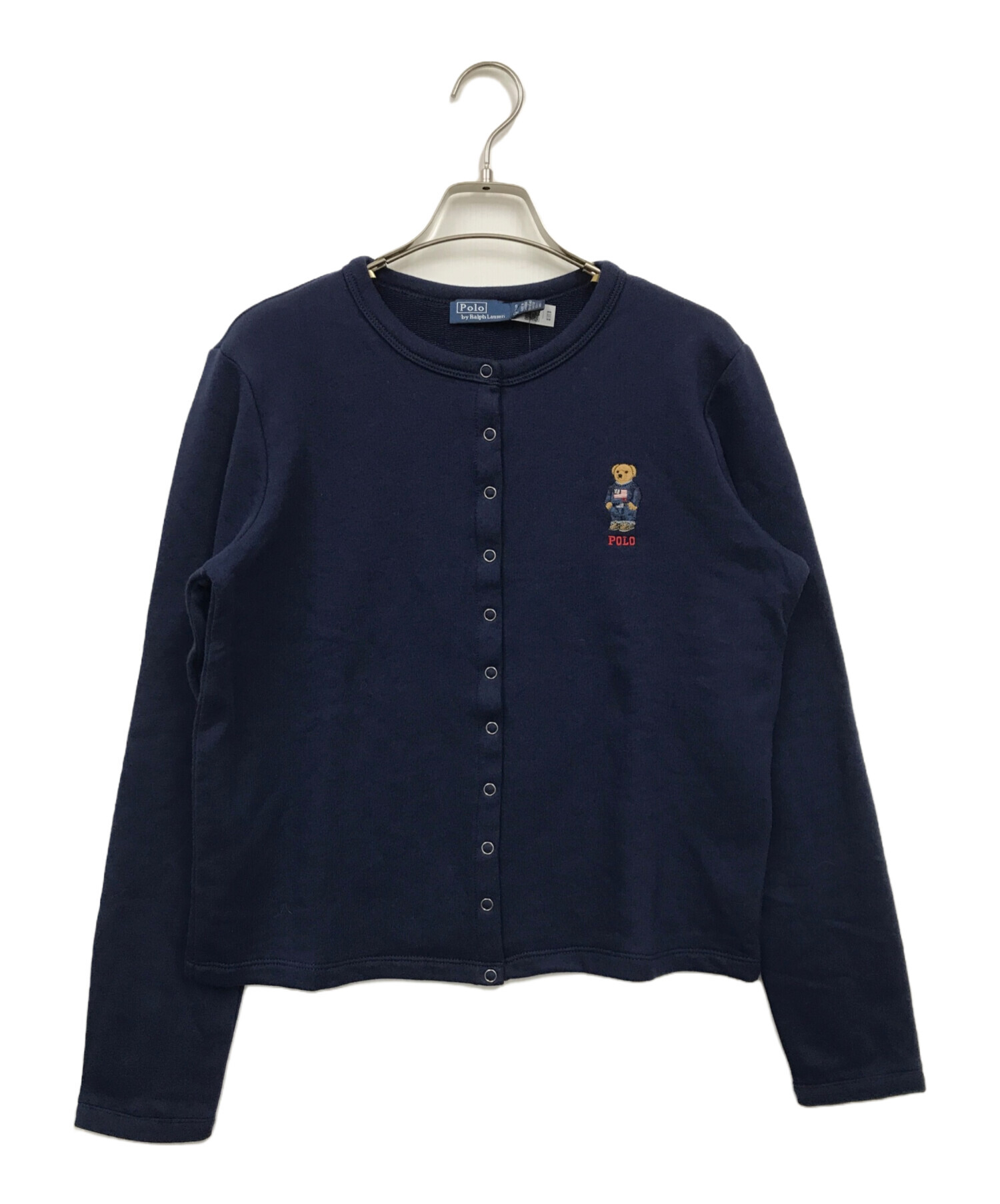 POLO RALPH LAUREN (ポロ・ラルフローレン) ポロベアスナップスウェットカーディガン ネイビー サイズ:S 未使用品