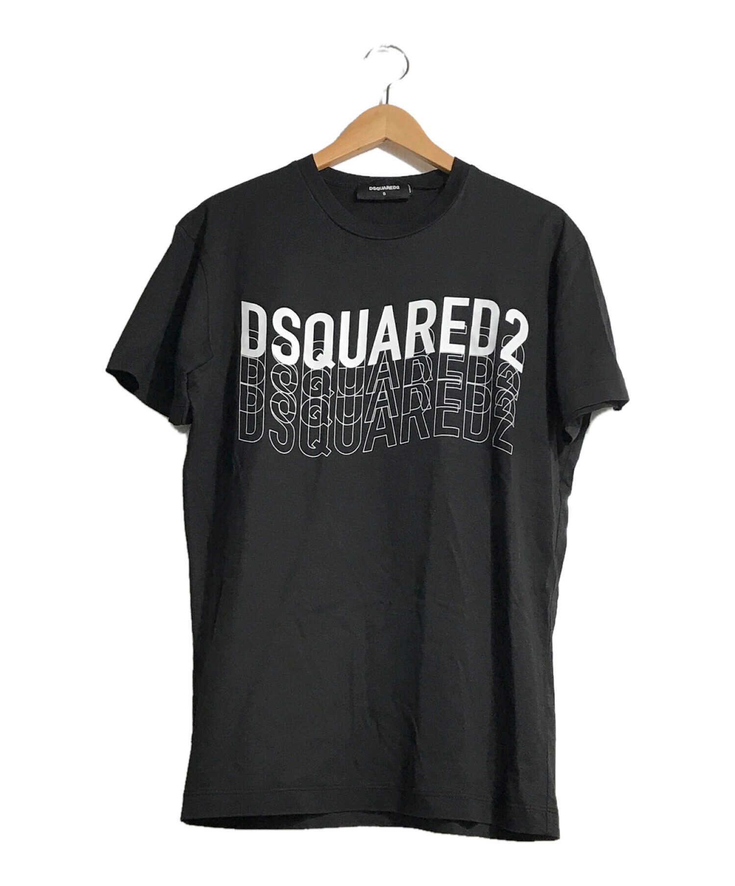 美品 DSQUARED2 ディースクエアード ロゴTシャツ S ブラック
