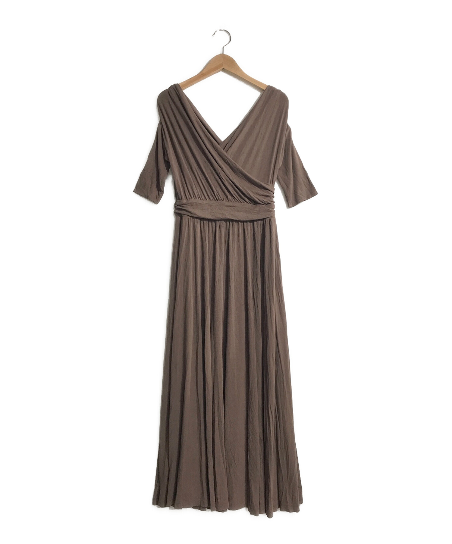 Her lip to Pleated Long Dress  brown-sColo