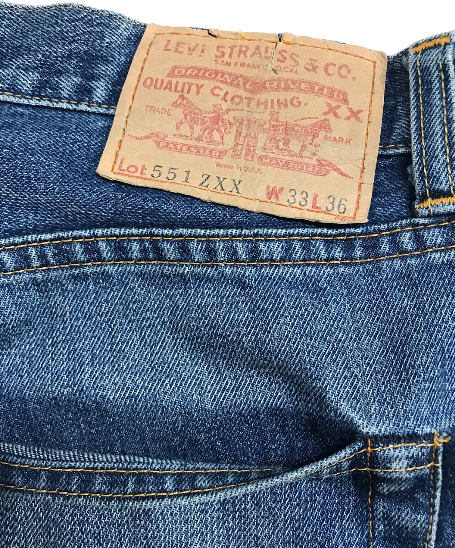 LEVI'S (リーバイス) 551ZXXデニムパンツ インディゴ サイズ:33×36