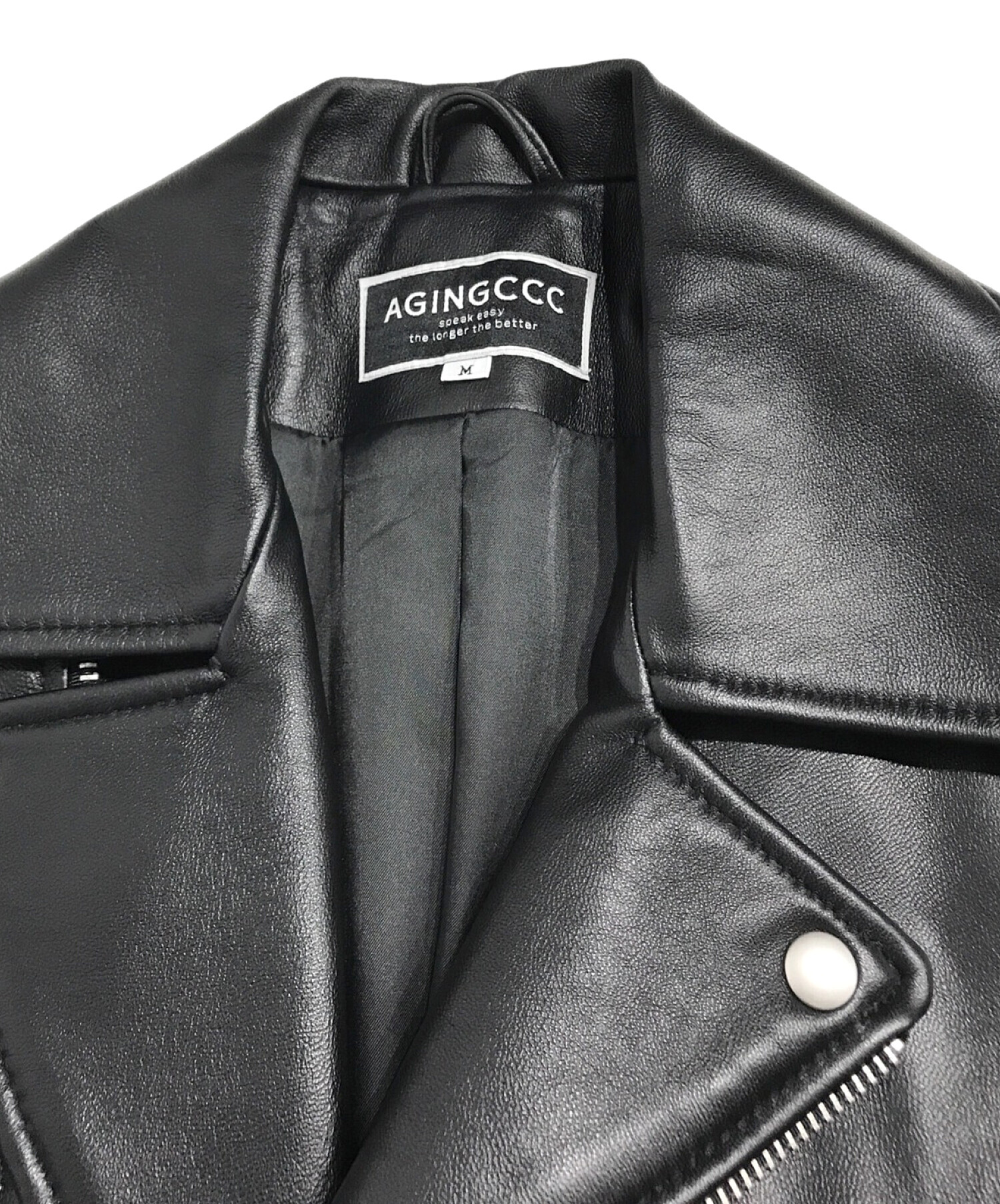 Agingccc (エージングシーシーシー) ダブルライダースジャケット ブラック サイズ:M