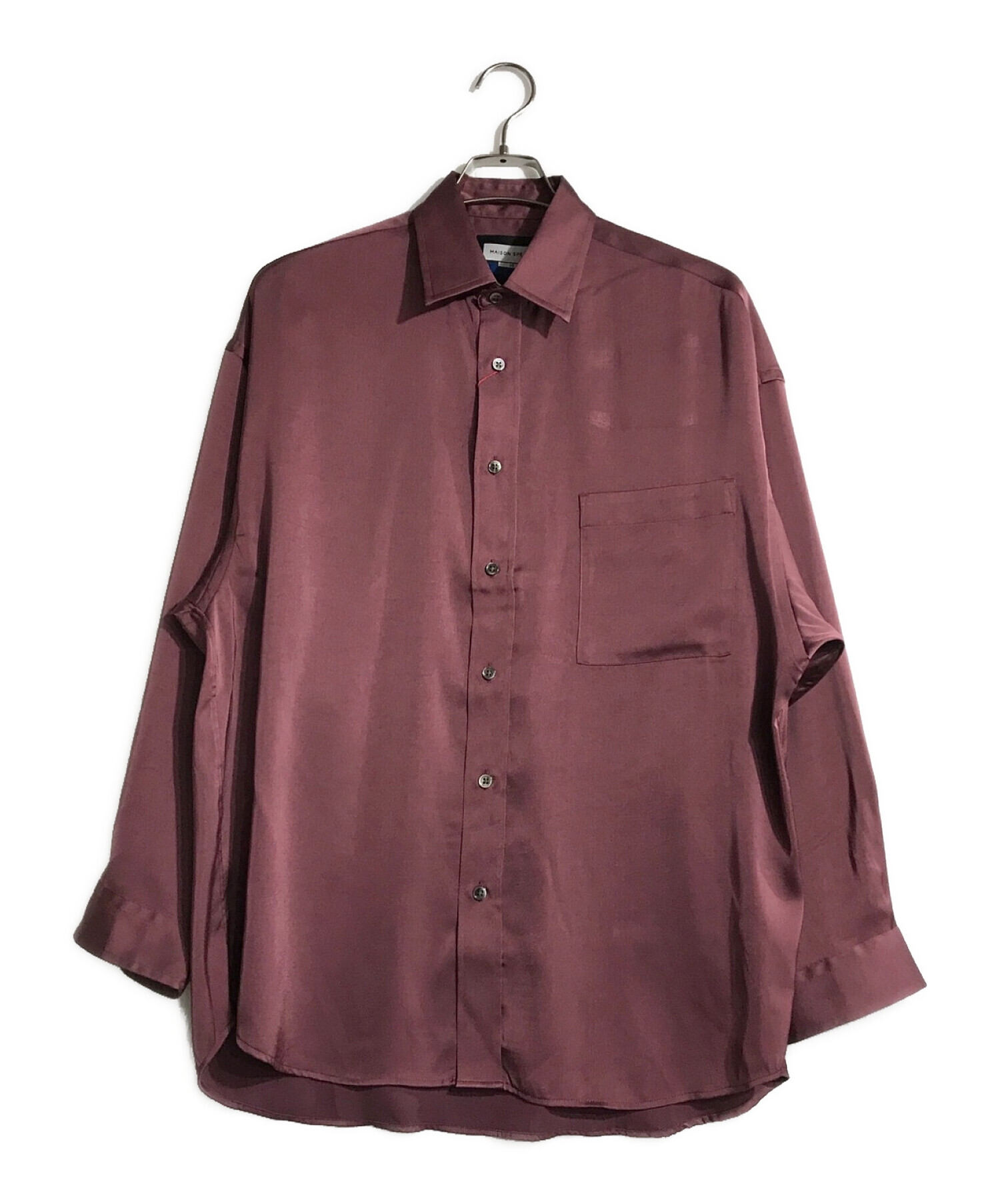 MAISON SPECIAL (メゾンスペシャル) シャイニーサテンプライムオーバーレギュラーシャツ ピンク サイズ:00 未使用品