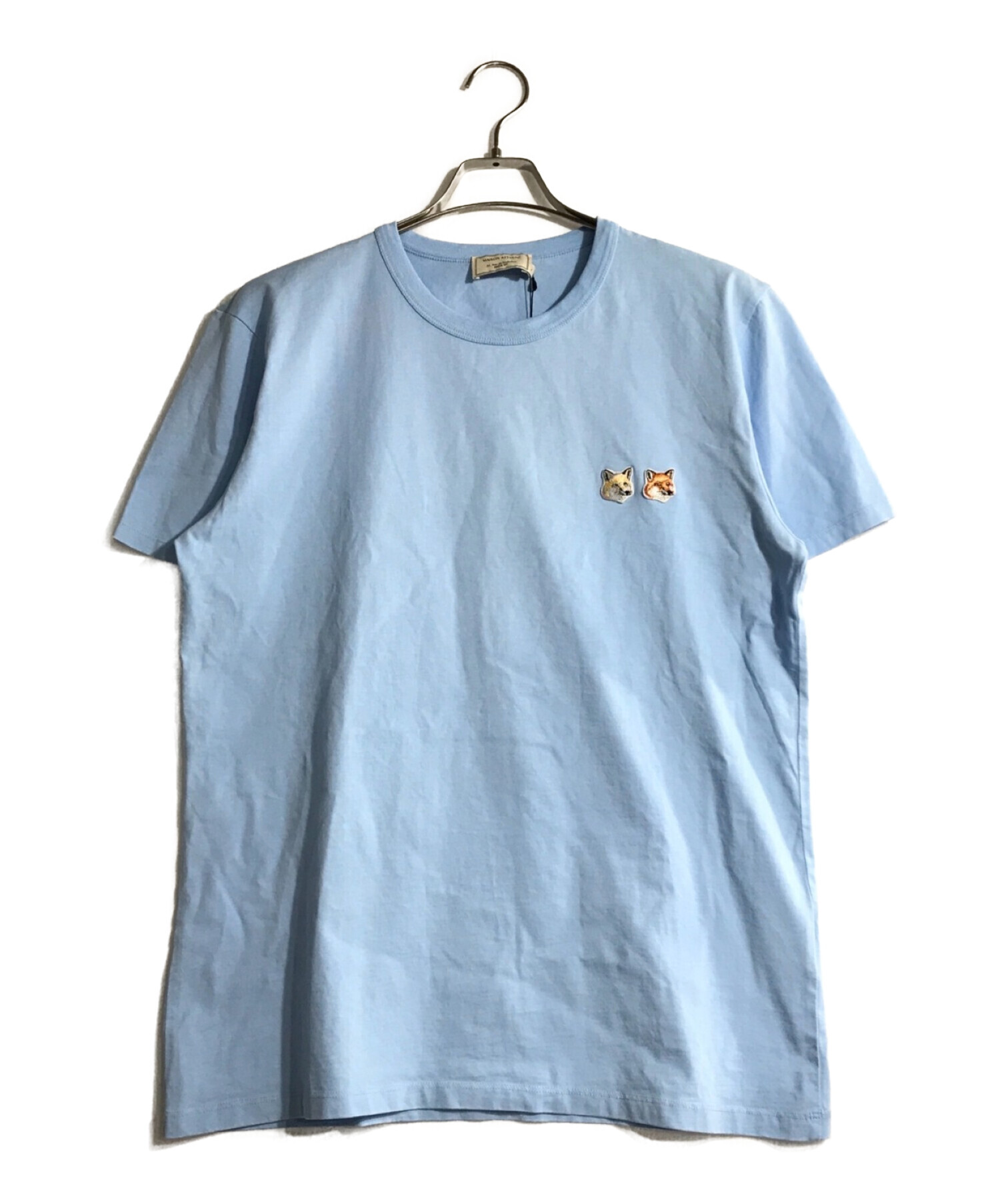maison kitsune (メゾンキツネ) クルーネックTシャツ ブルー サイズ:L 未使用品