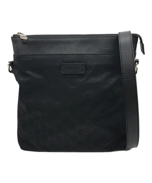 中古・古着通販】GUCCI (グッチ) GGナイロンショルダーバッグ ブラック