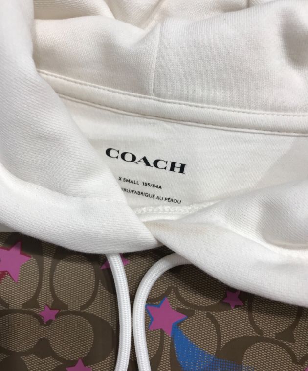 中古・古着通販】COACH (コーチ) プルオーバーパーカー ホワイト