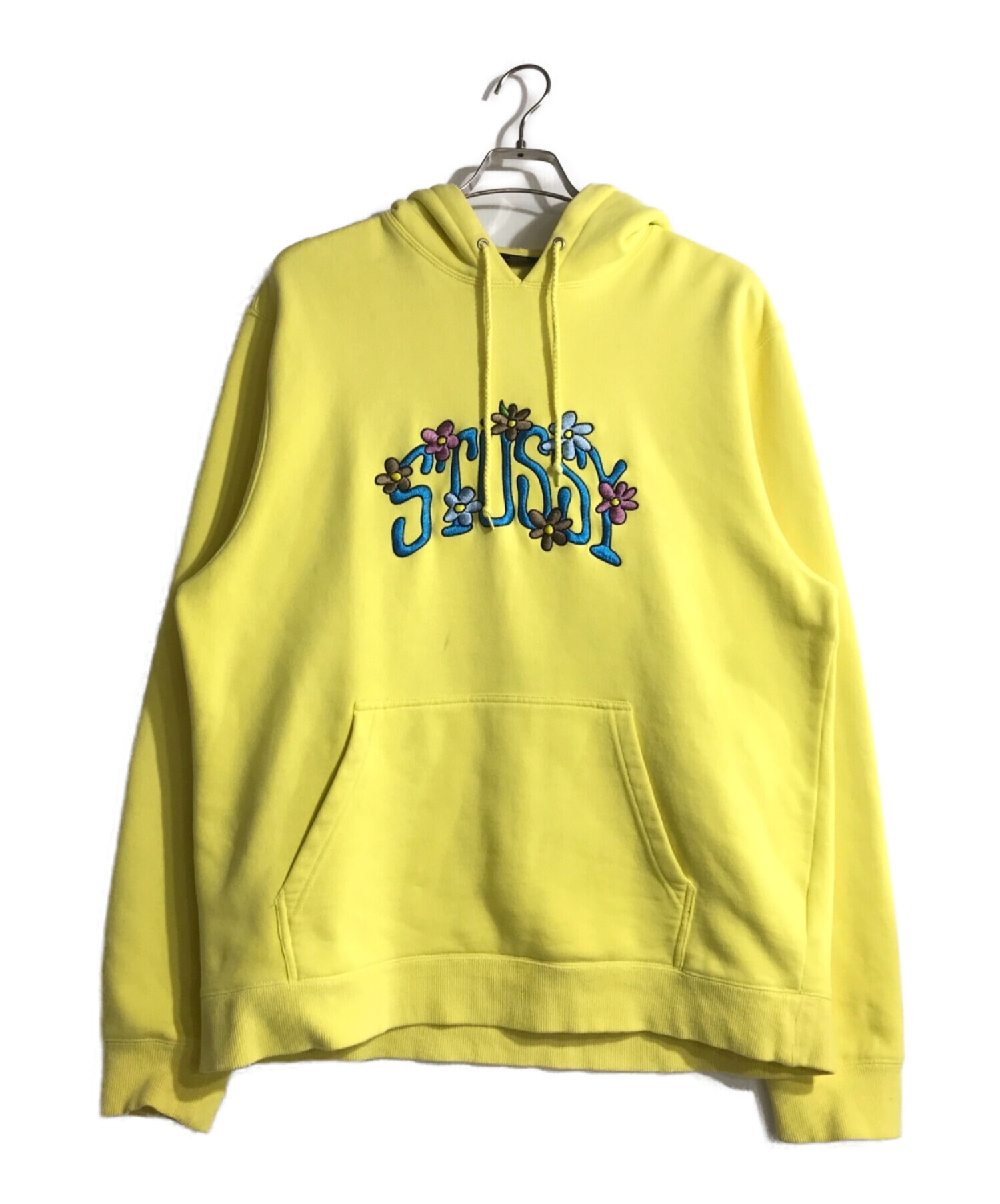 美品】STUSSY ステューシー ロゴパーカー L イエローステューシー