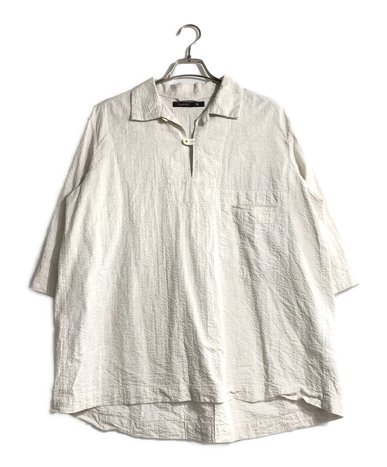 KLASICA (クラシカ) プルオーバーシアサッカーシャツ グレー サイズ:3