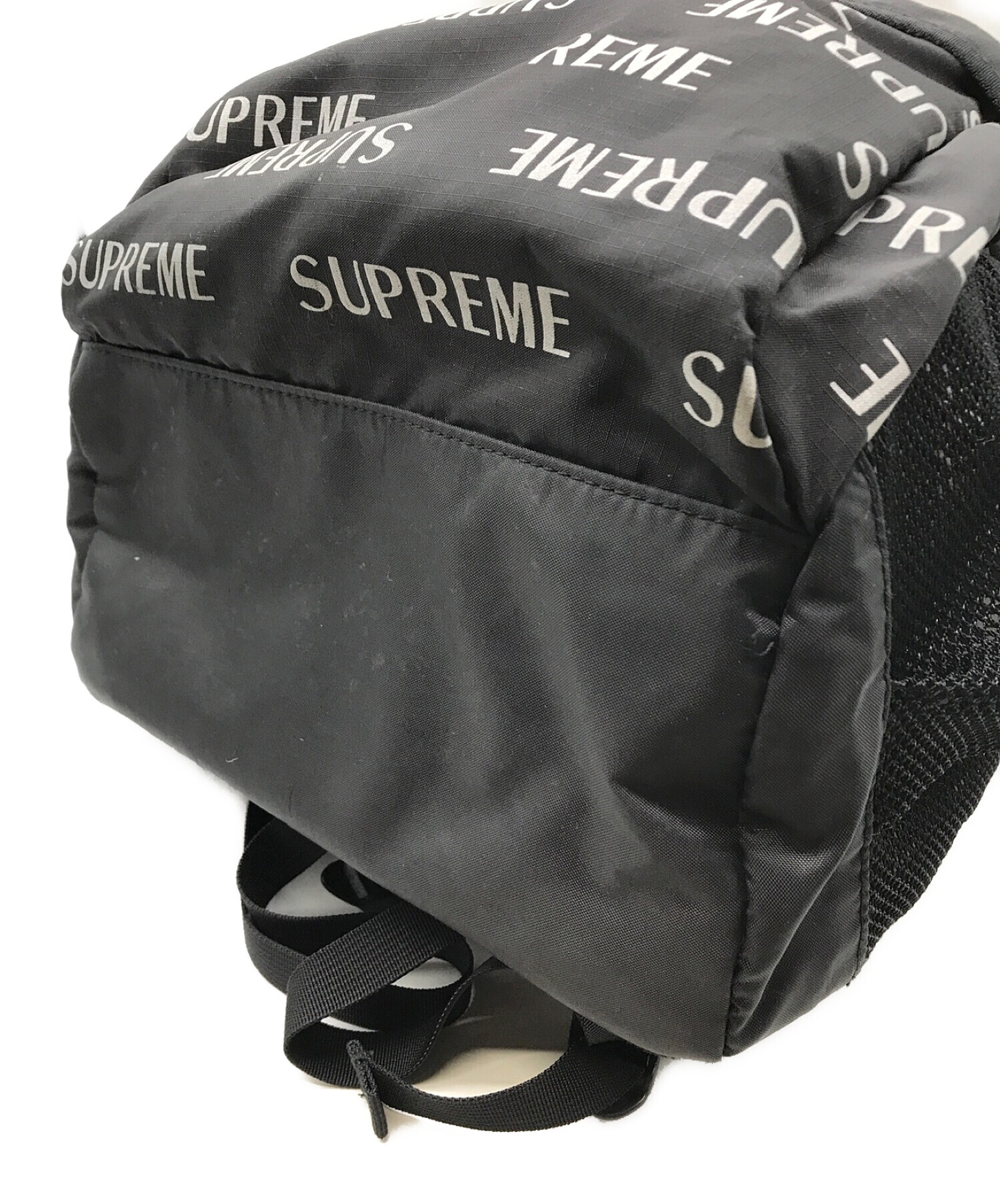 SUPREME (シュープリーム) ロゴ リフレクター バックパック ブラック