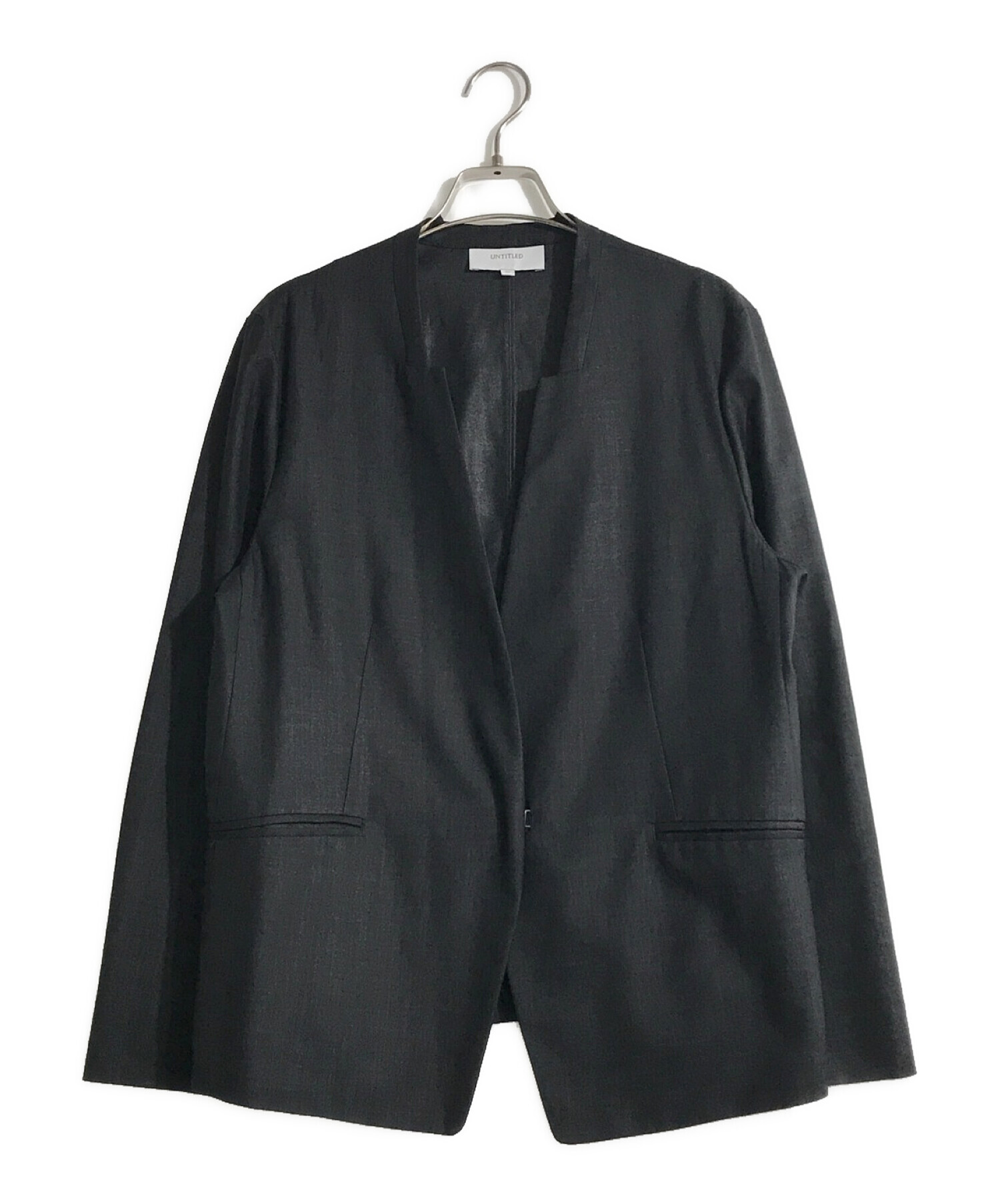 UNTITLED (アンタイトル) リネンライクデザインネックジャケット ブラック サイズ:42
