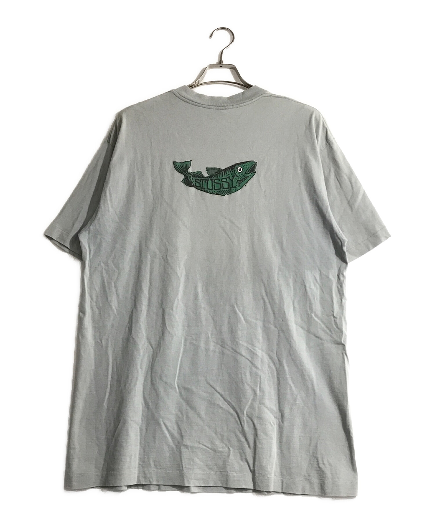 OLD STUSSY (オールドステューシー) バックプリントTシャツ グレー サイズ:XL